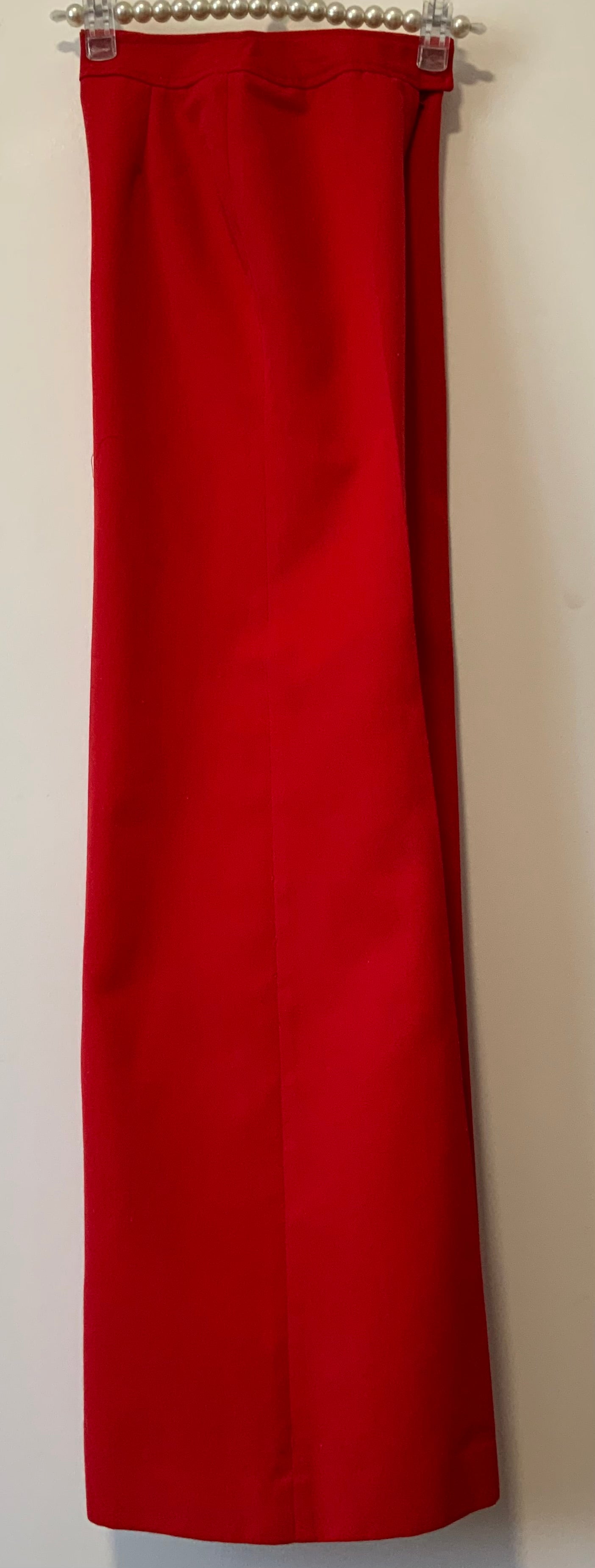 Pantalon Pattes d’éléphant Flare Rouge Vintage 1970 Chic France