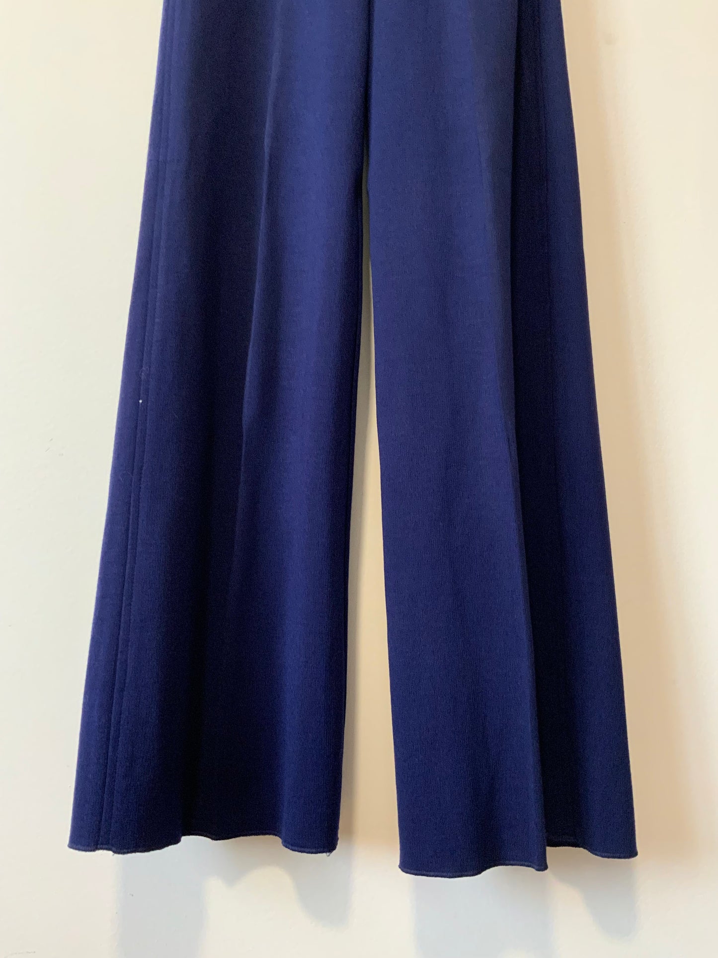 Pantalon Flare Pattes d’éléphant Vintage 1970 en Dralon Deadstock