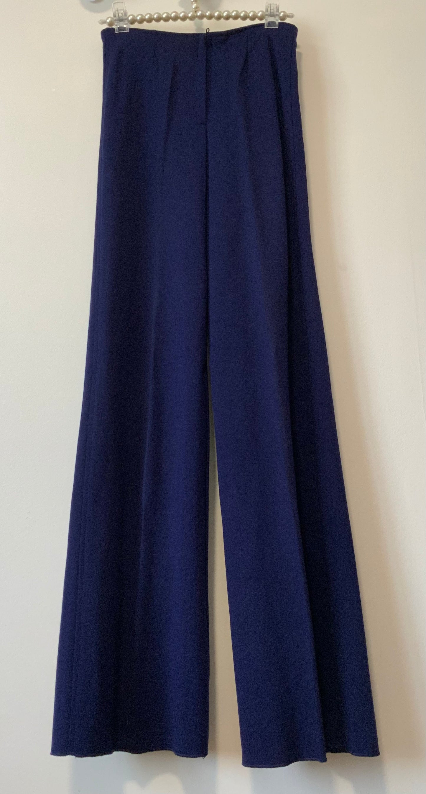 Pantalon Flare Pattes d’éléphant Vintage 1970 en Dralon Deadstock