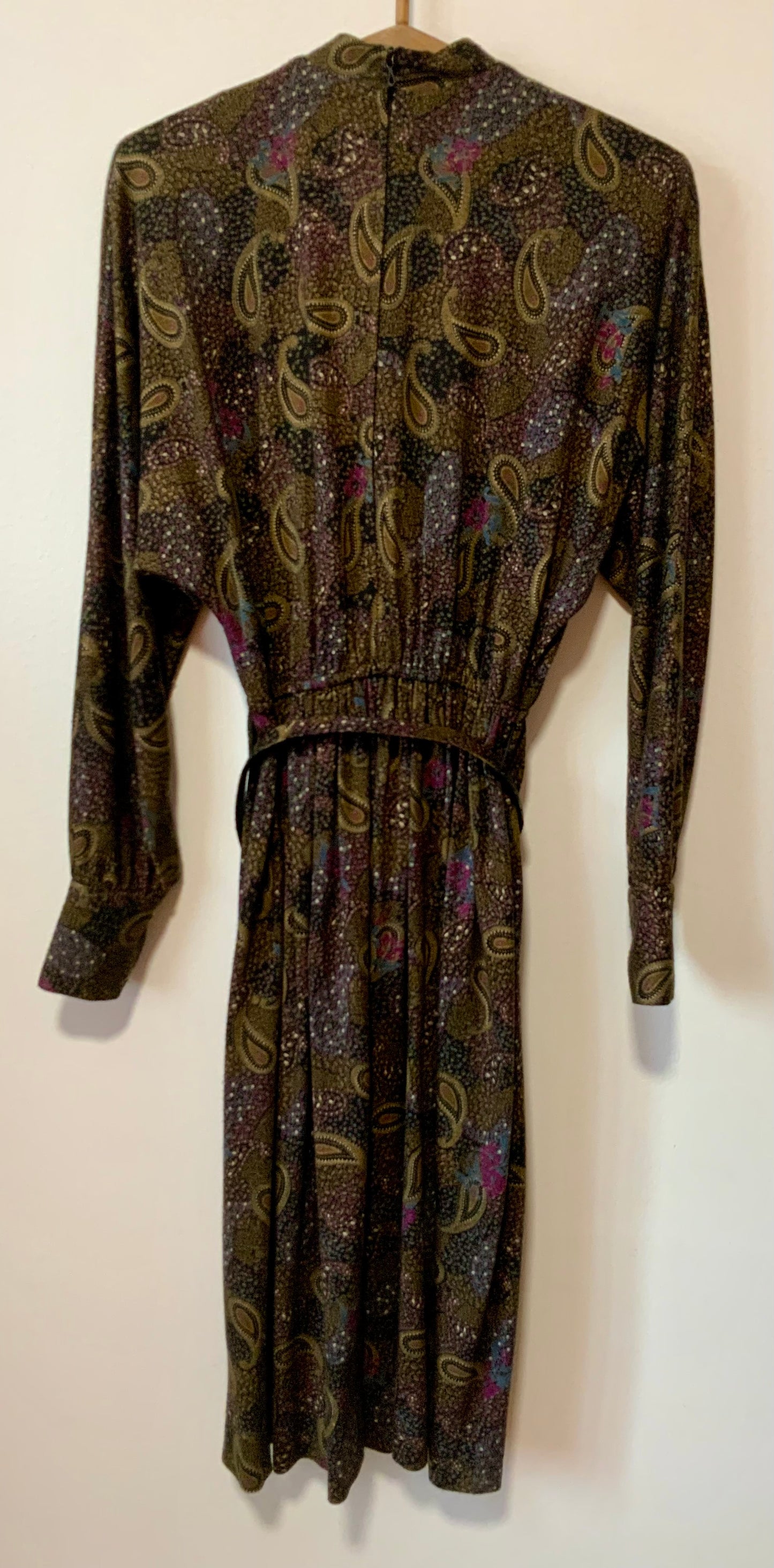 Robe longue avec ceinture France Vintage 1970/80 Motifs cachemires