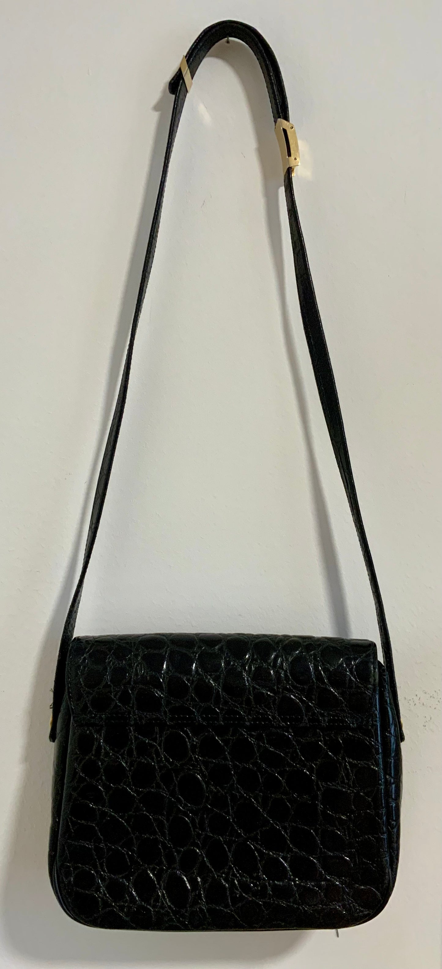 Sac à main Cuir vernis grains Croco Vintage Chic