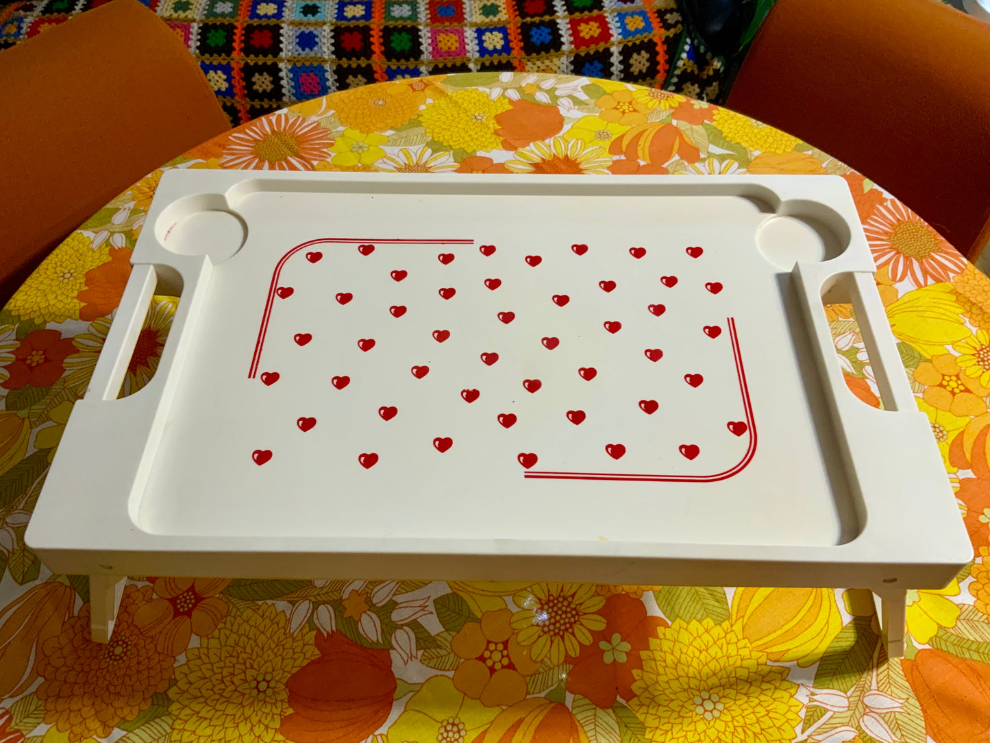 Plateau de Lit motifs Cœurs ♥️ Vintage 1980