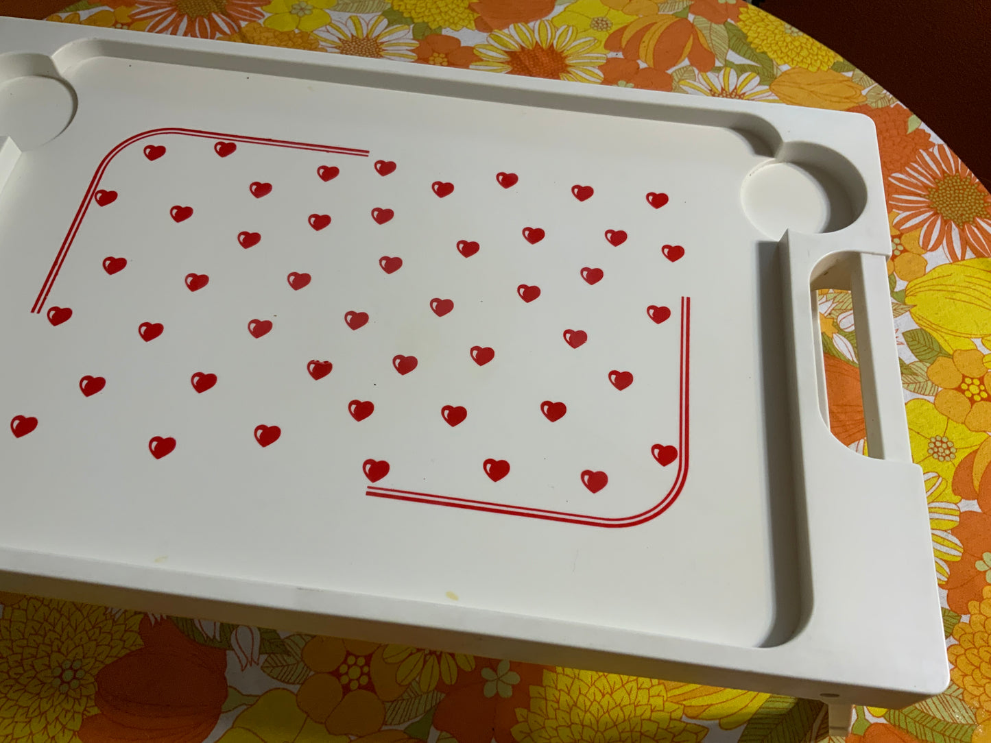 Plateau de Lit motifs Cœurs ♥️ Vintage 1980