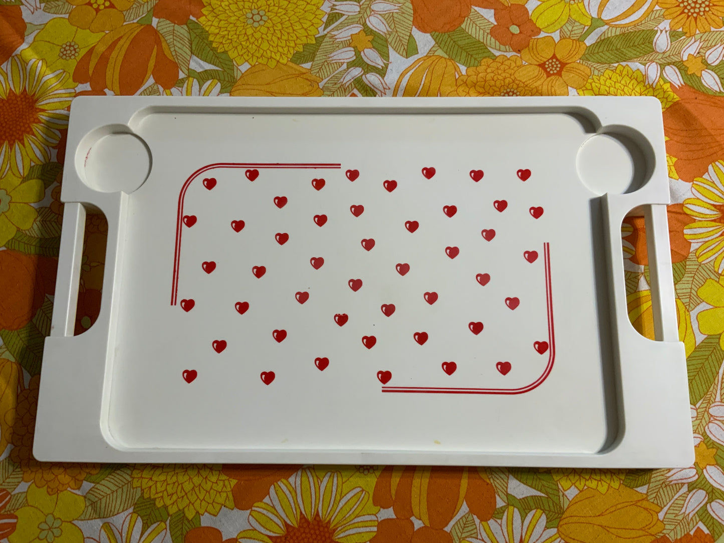 Plateau de Lit motifs Cœurs ♥️ Vintage 1980