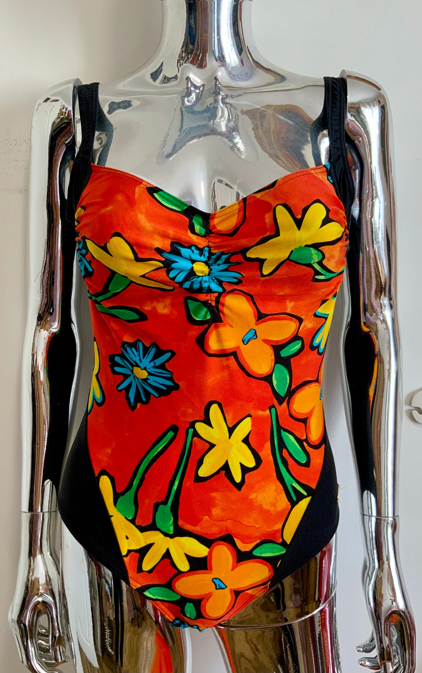 Maillot de bain 1 pièce à fleurs Vintage 1990