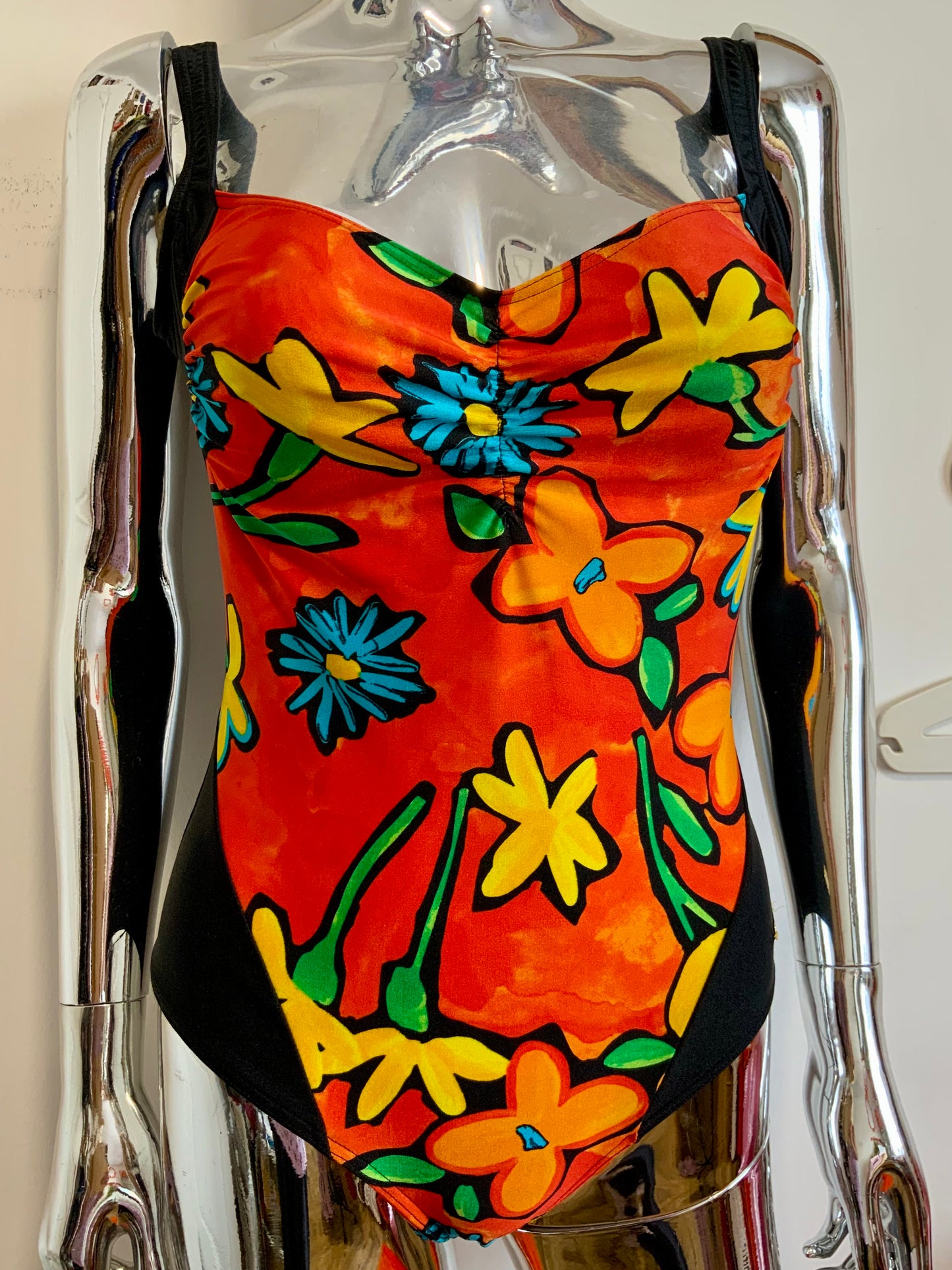 Maillot de bain 1 pièce à fleurs Vintage 1990