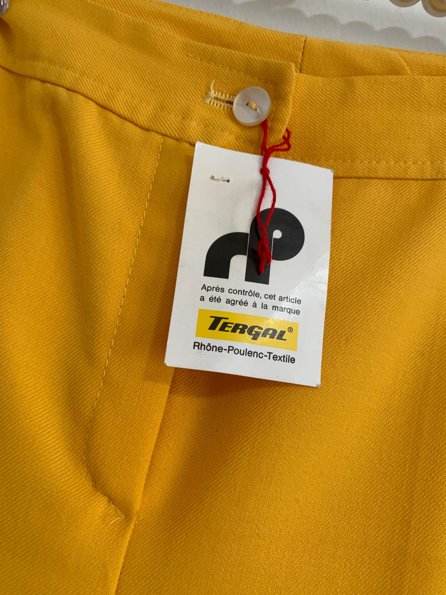 Sublime Pantalon Flare pattes d’éléphant Jaune Deadstock Tergal 1970
