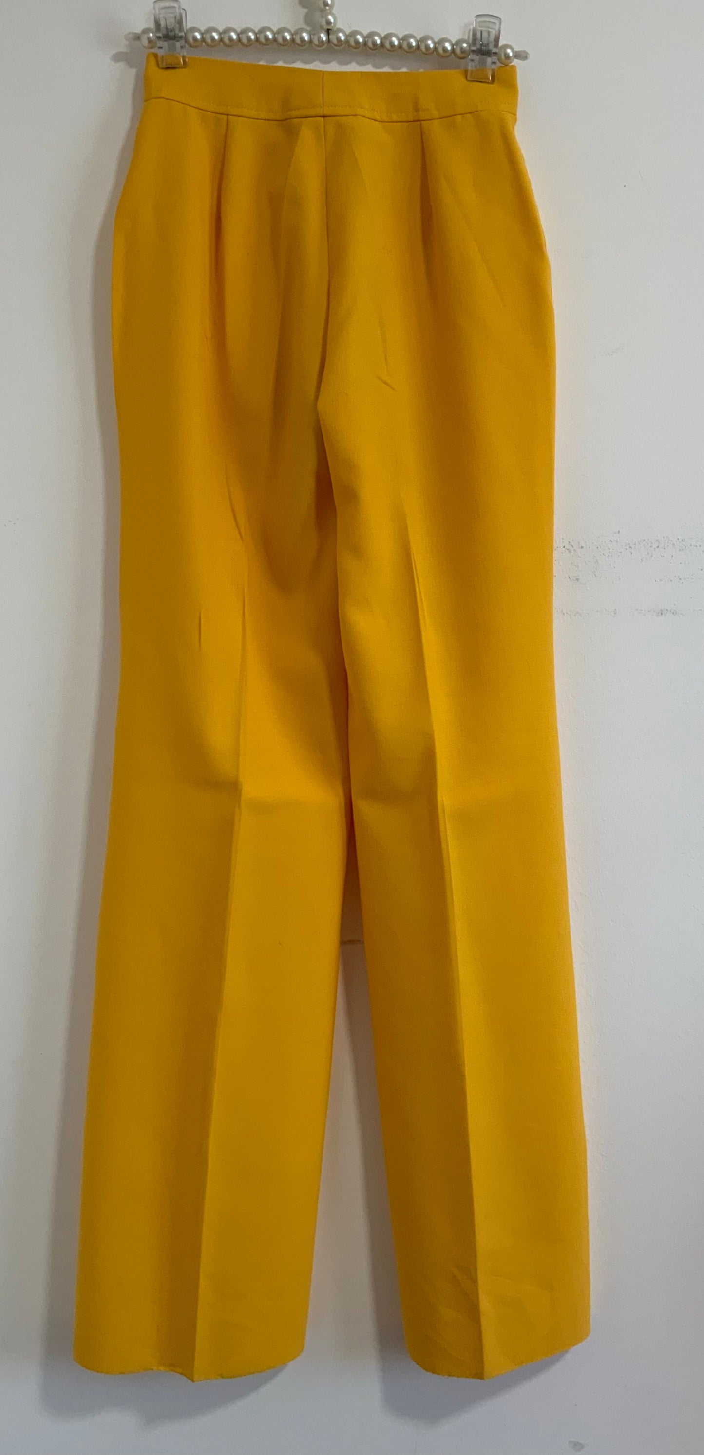 Sublime Pantalon Flare pattes d’éléphant Jaune Deadstock Tergal 1970