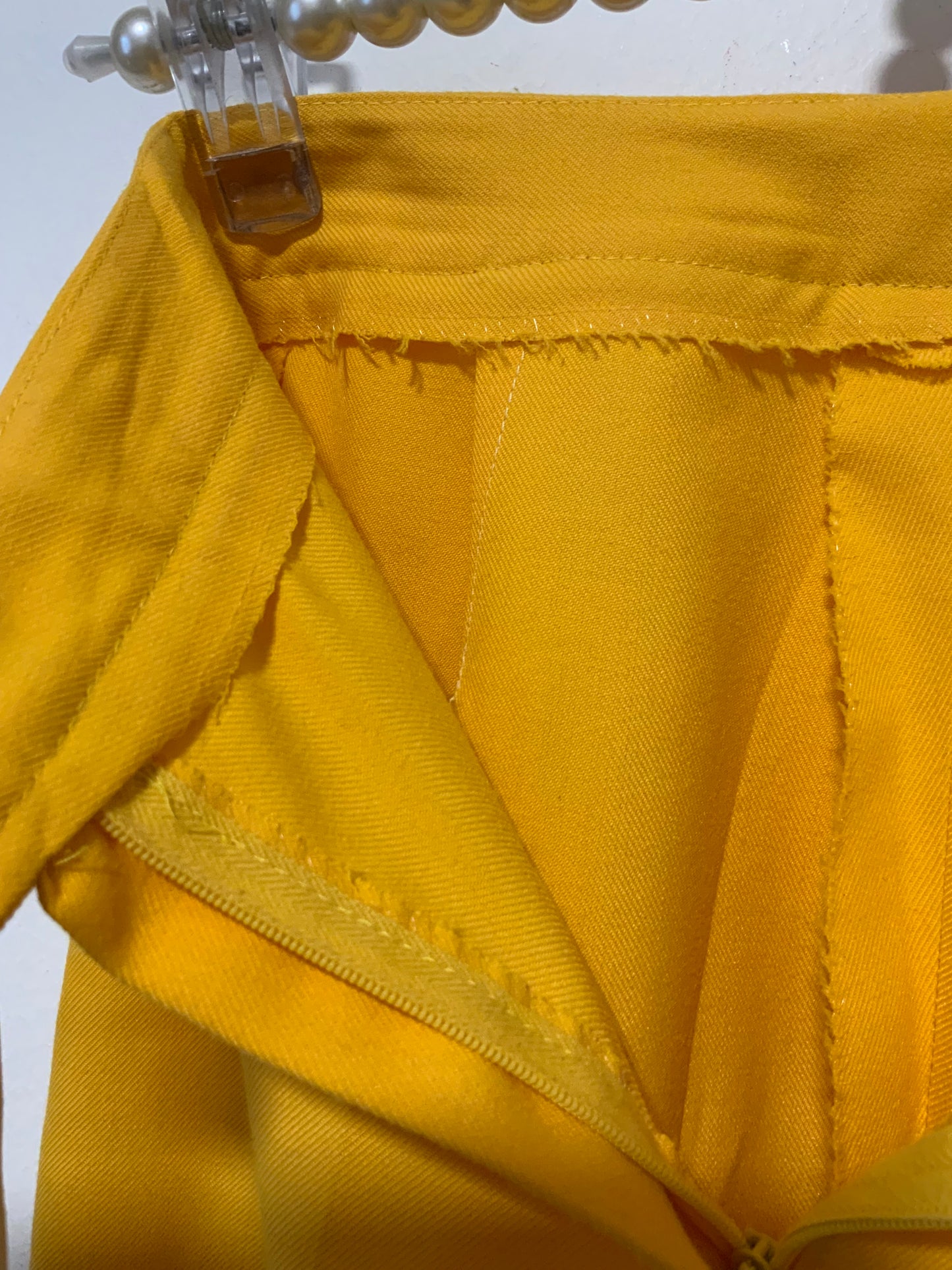 Sublime Pantalon Flare pattes d’éléphant Jaune Deadstock Tergal 1970