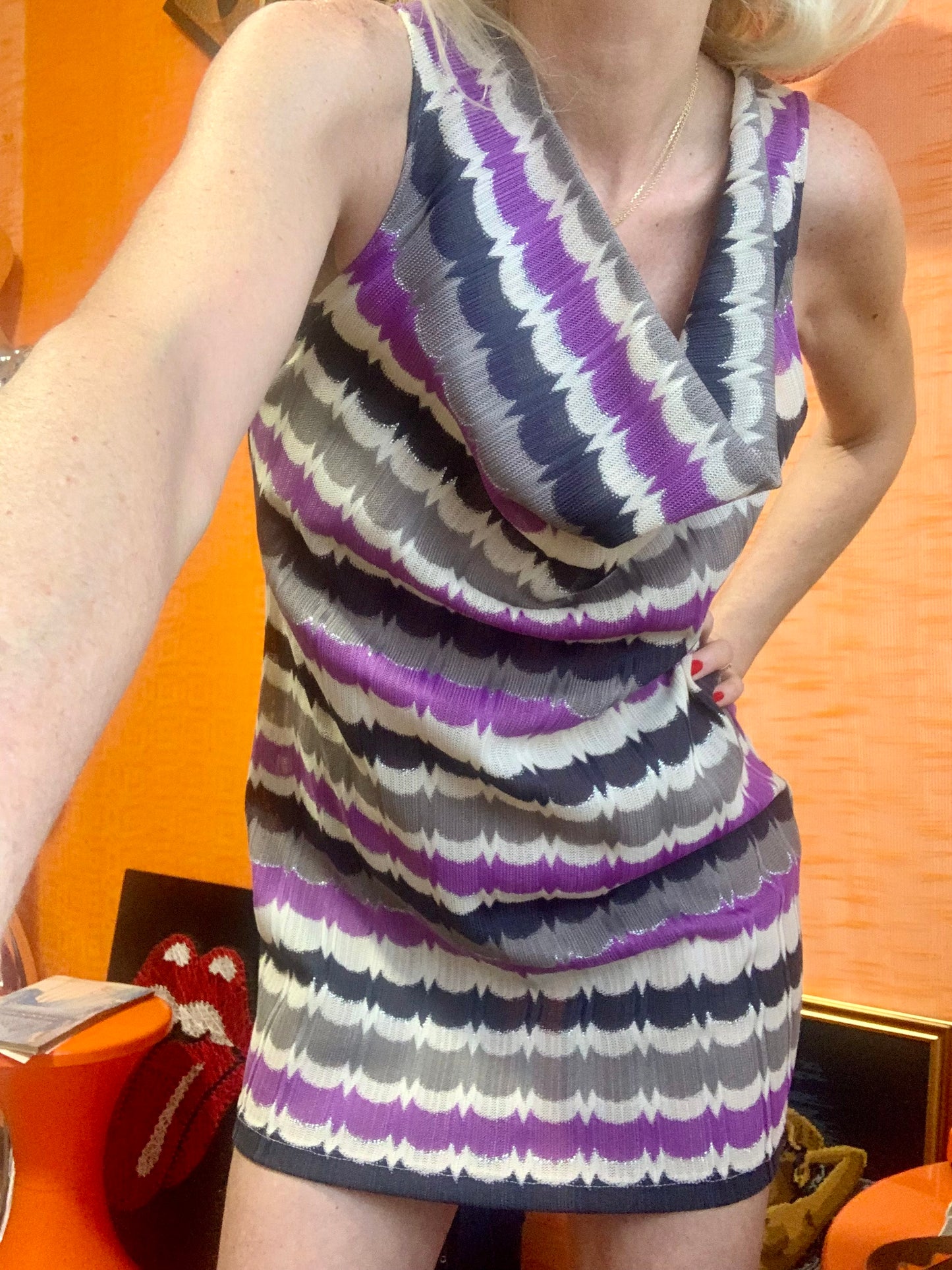 Tunique Robe à rayures Vintage 2000’ Façon Rétro Zig Zag