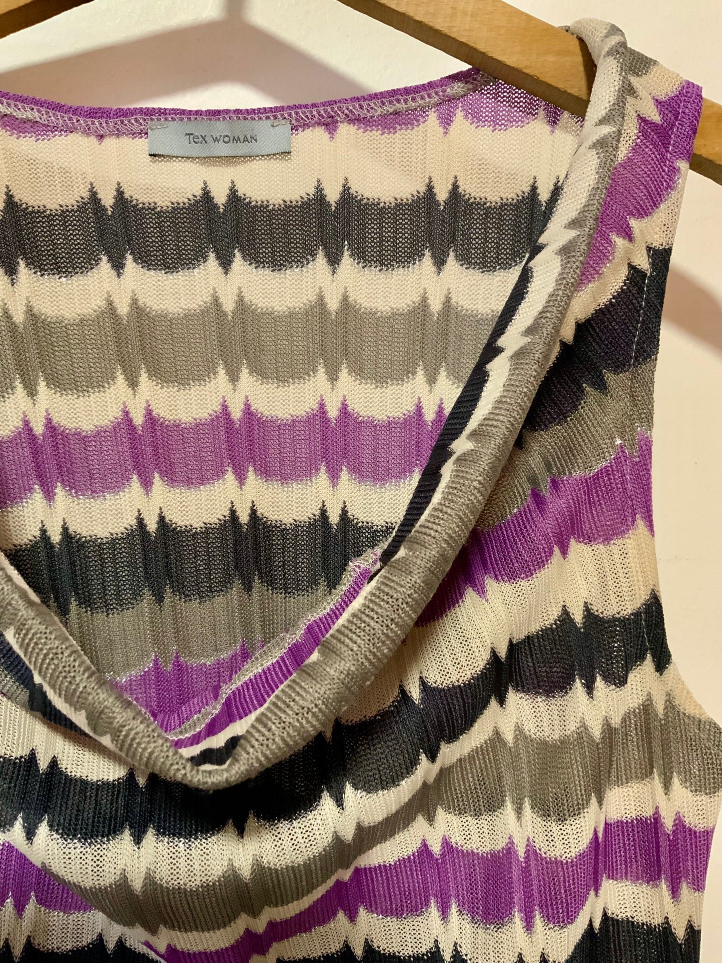 Tunique Robe à rayures Vintage 2000’ Façon Rétro Zig Zag