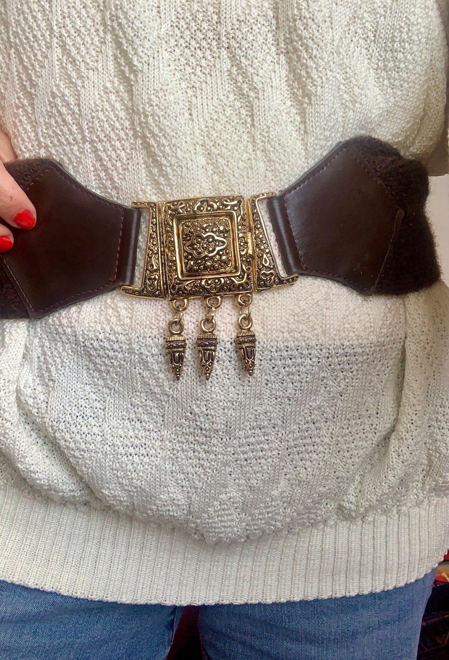 Ceinture Métal et Laine Original Vintage 1990