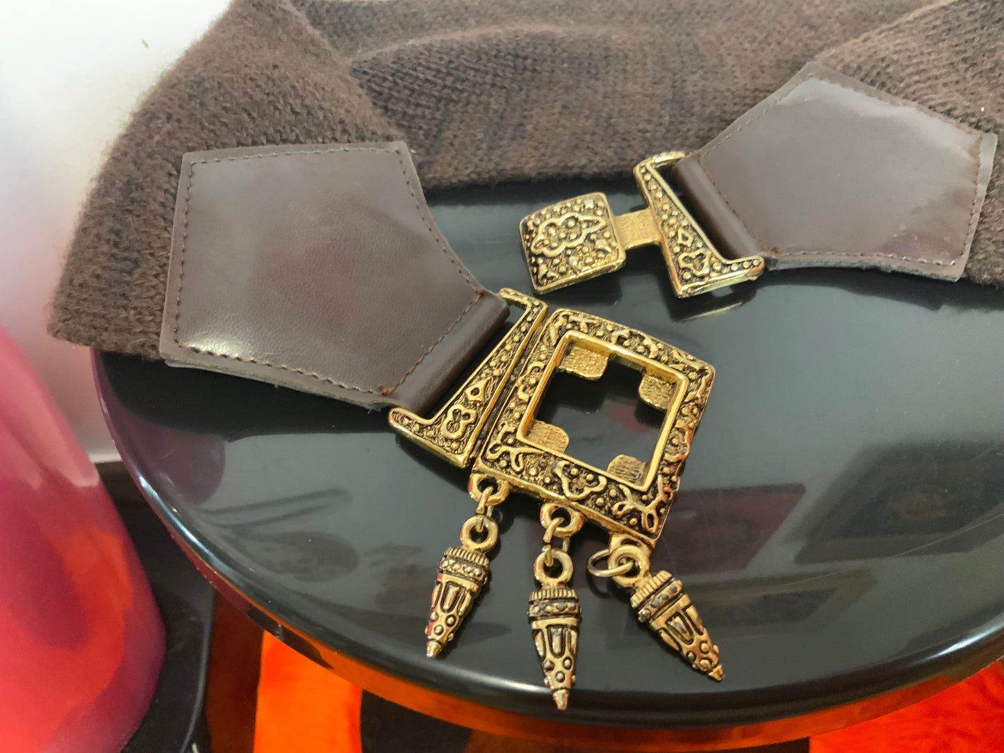 Ceinture Métal et Laine Original Vintage 1990