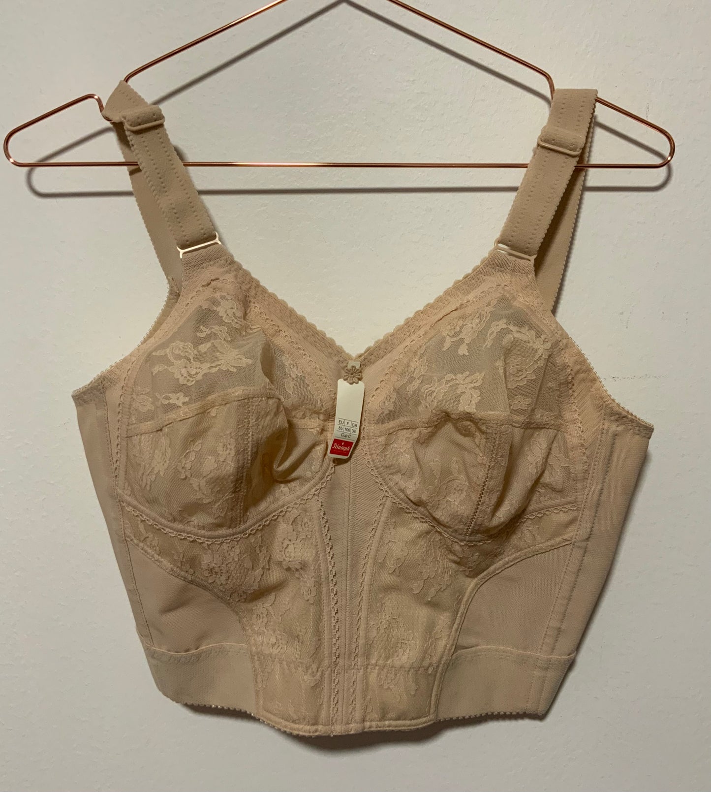 Bustier Dentelle Fleurs Vintage 1970 Triumph Vintage Deadstock France 100C