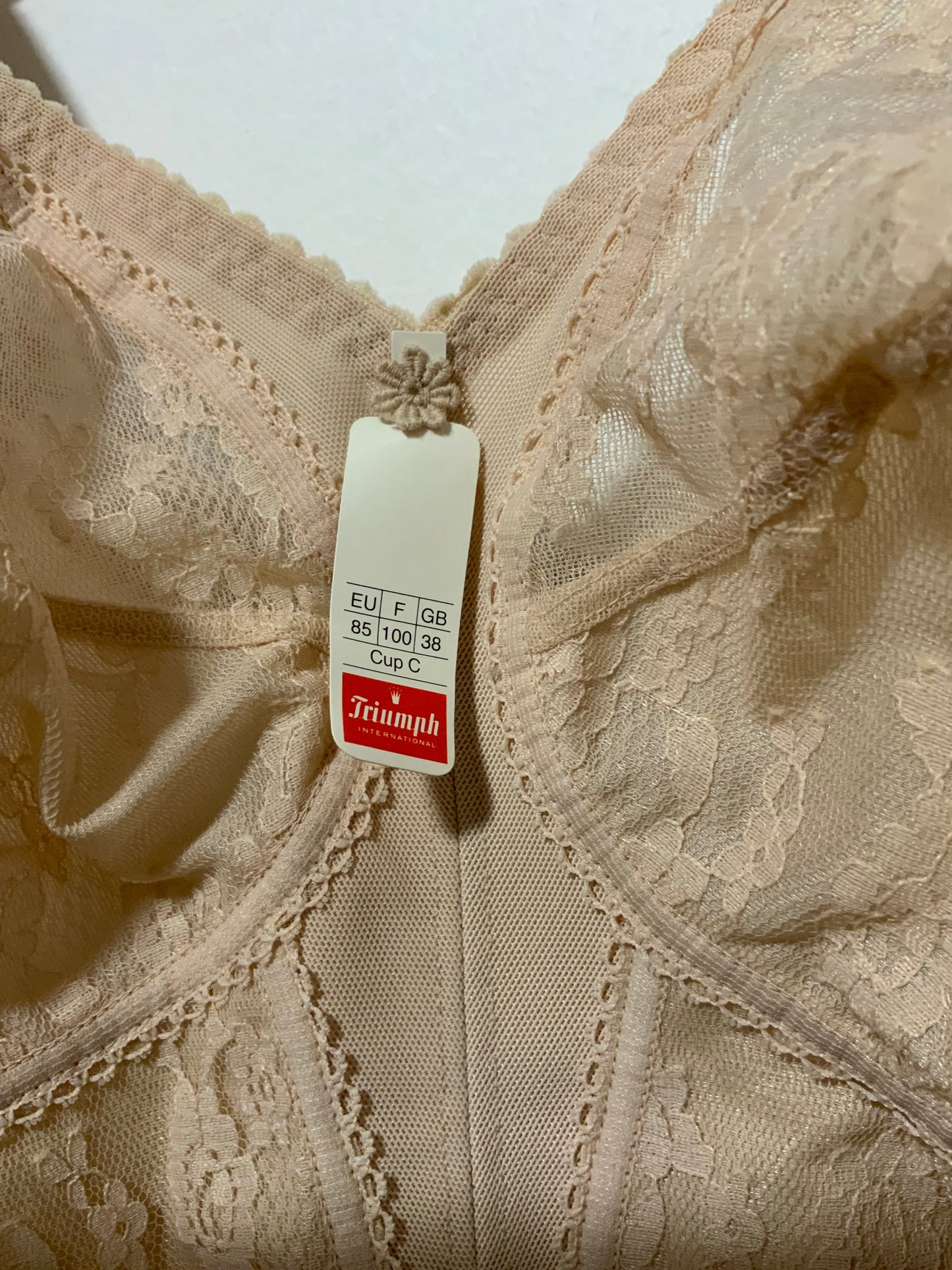 Bustier Dentelle Fleurs Vintage 1970 Triumph Vintage Deadstock France 100C