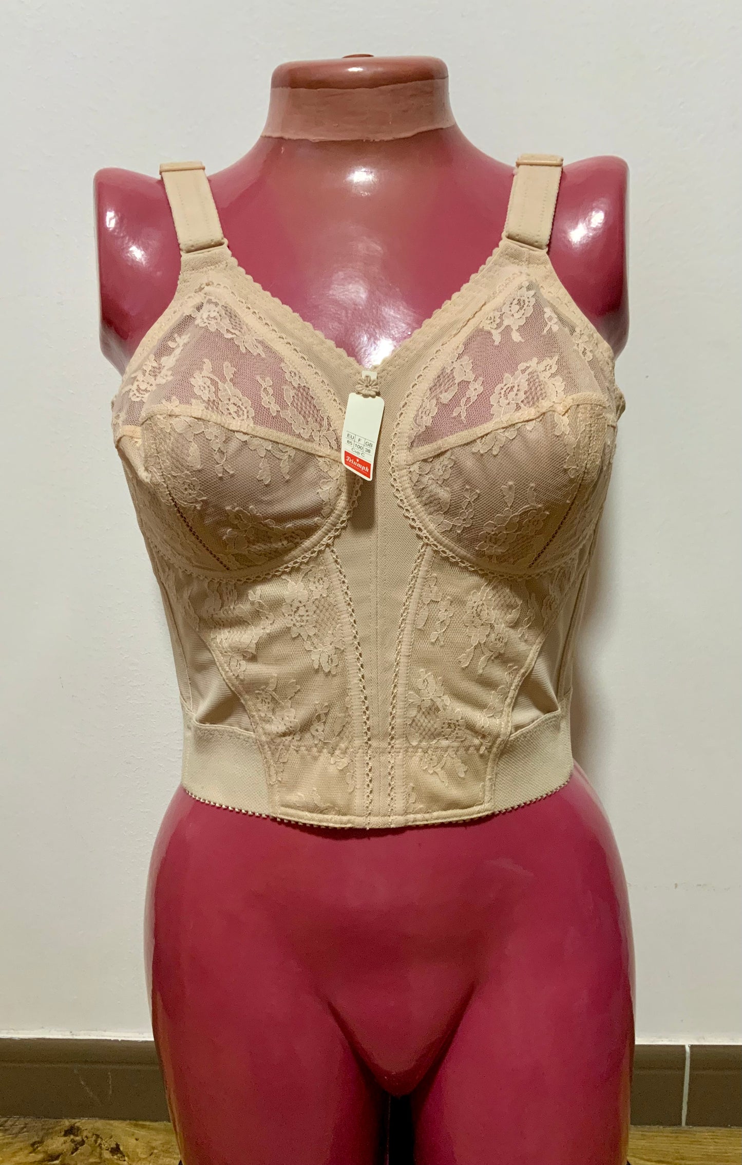 Bustier Dentelle Fleurs Vintage 1970 Triumph Vintage Deadstock France 100C