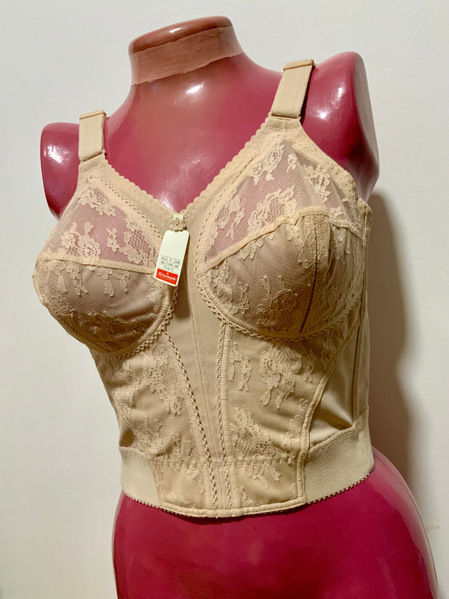 Bustier Dentelle Fleurs Vintage 1970 Triumph Vintage Deadstock France 100C