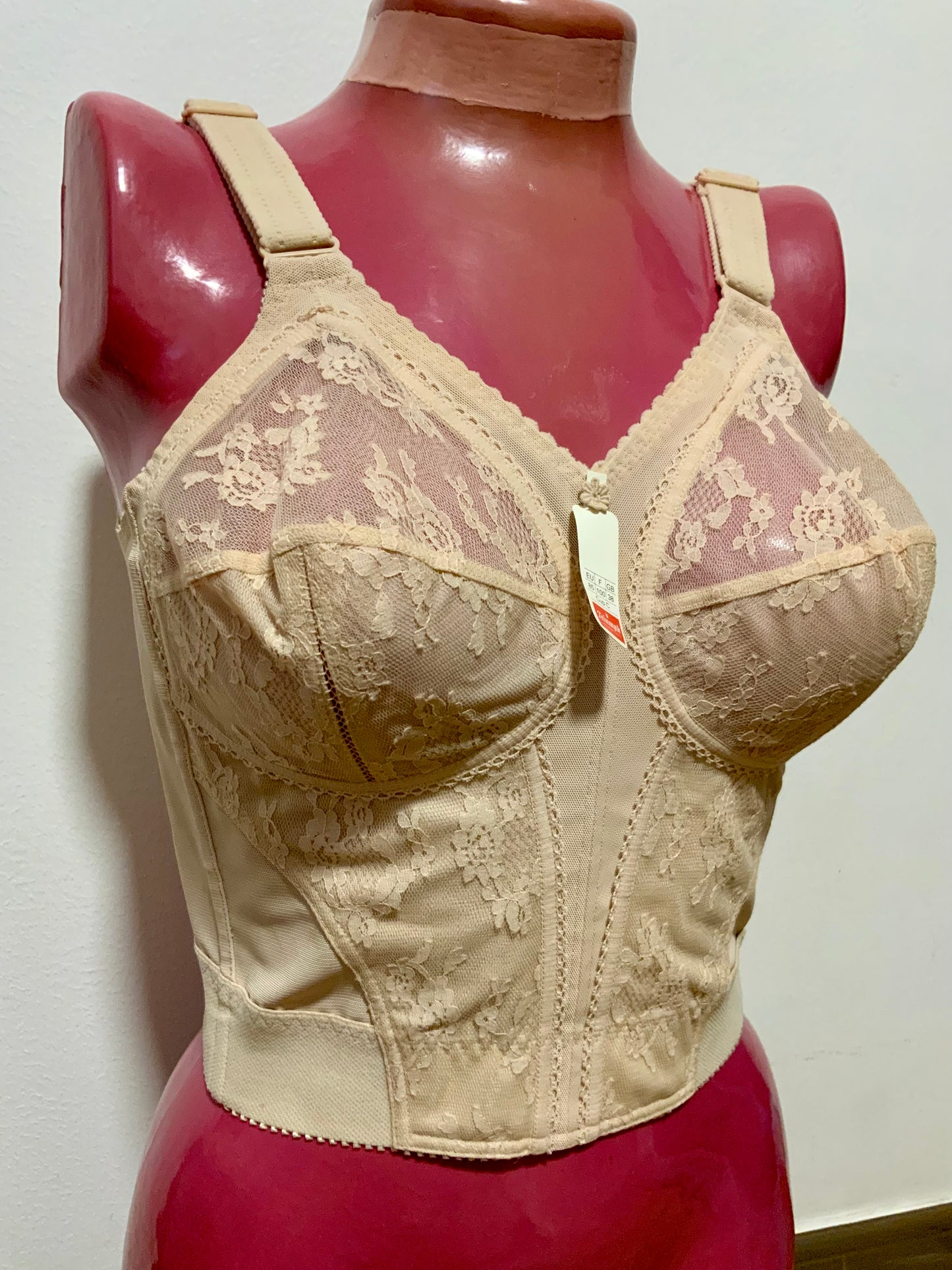 Bustier Dentelle Fleurs Vintage 1970 Triumph Vintage Deadstock France 100C