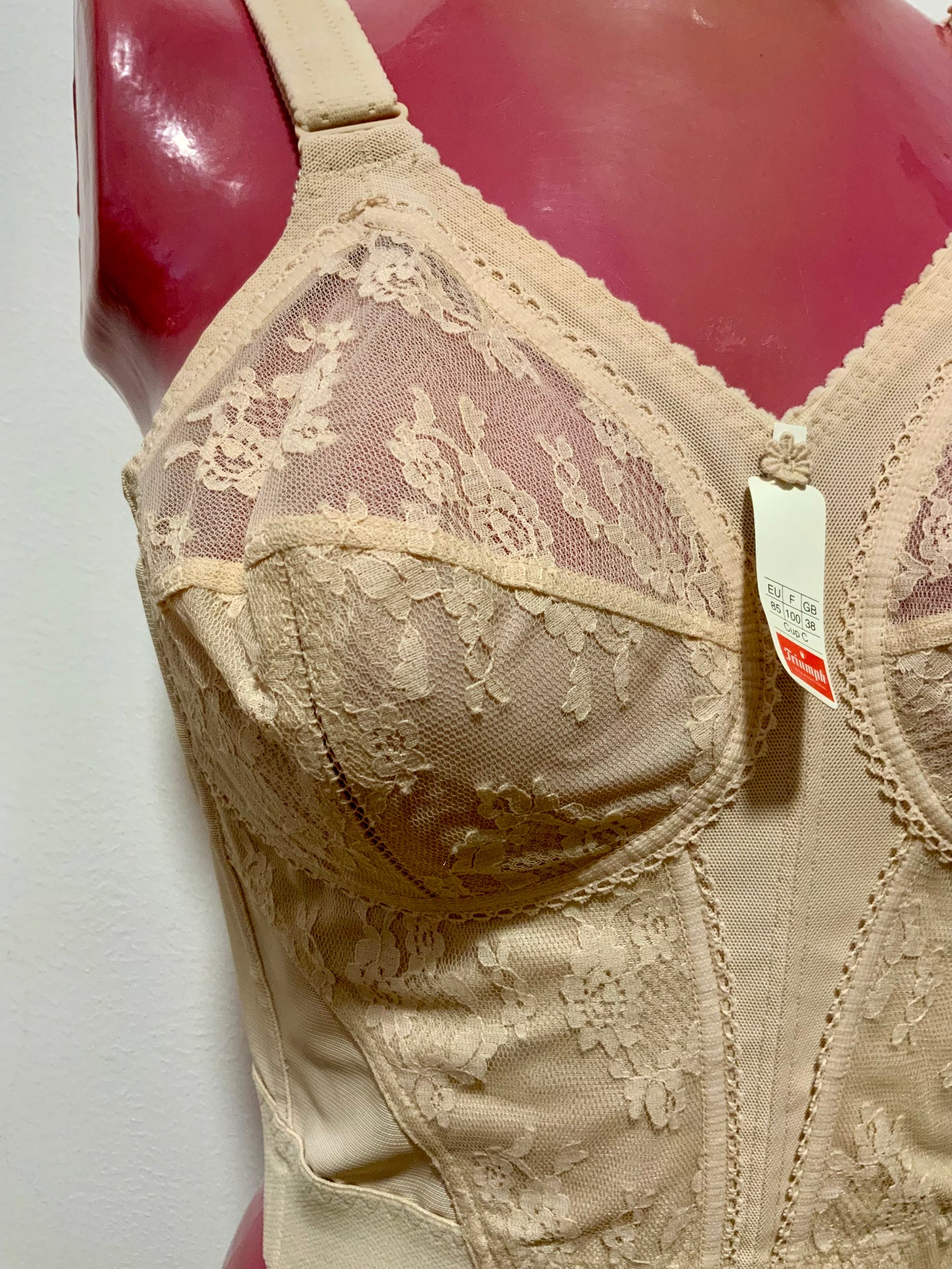 Bustier Dentelle Fleurs Vintage 1970 Triumph Vintage Deadstock France 100C