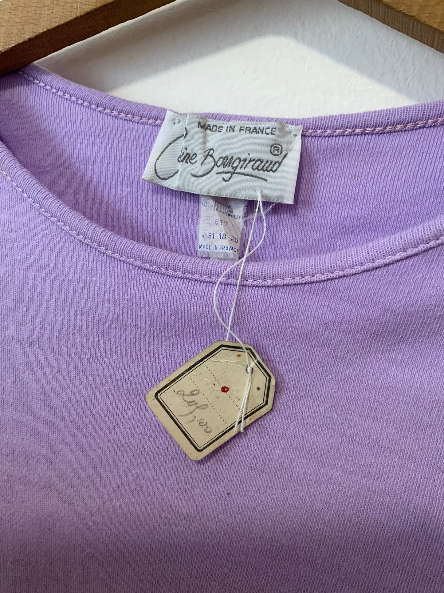 Top Tricot 100% Coton Lacet Epaules Vintage France 1980