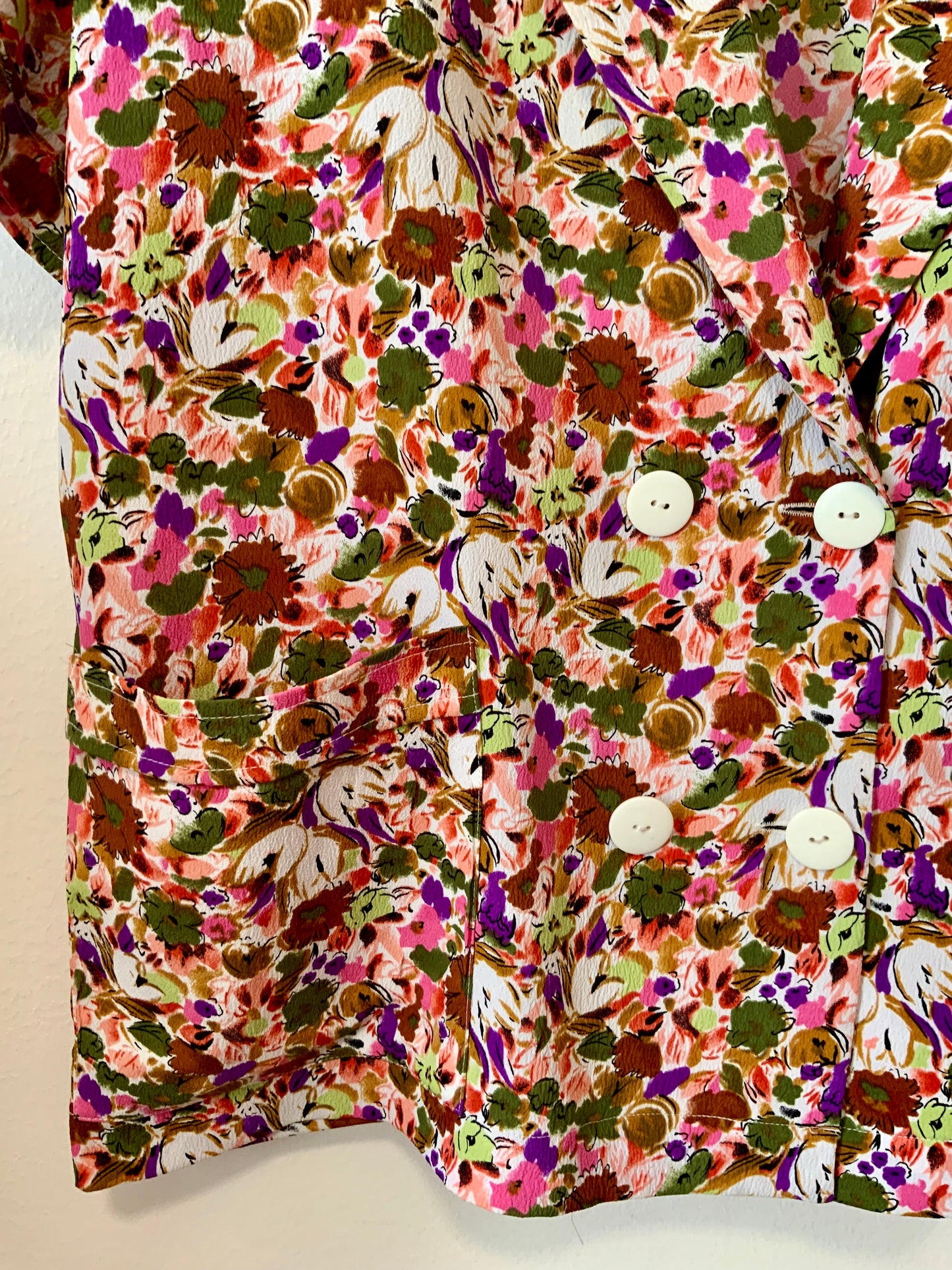 Veste Été Originale Vintage 1980 Fleurs Chic