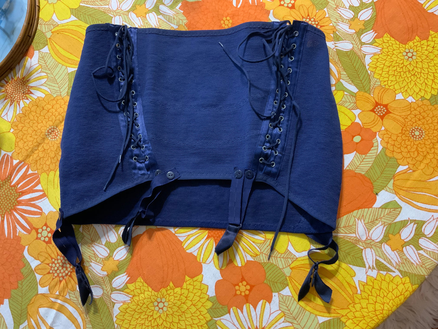 Gaine Jarretelles à Lacets Vintage 1970 Original Haut de Gamme Lingerie