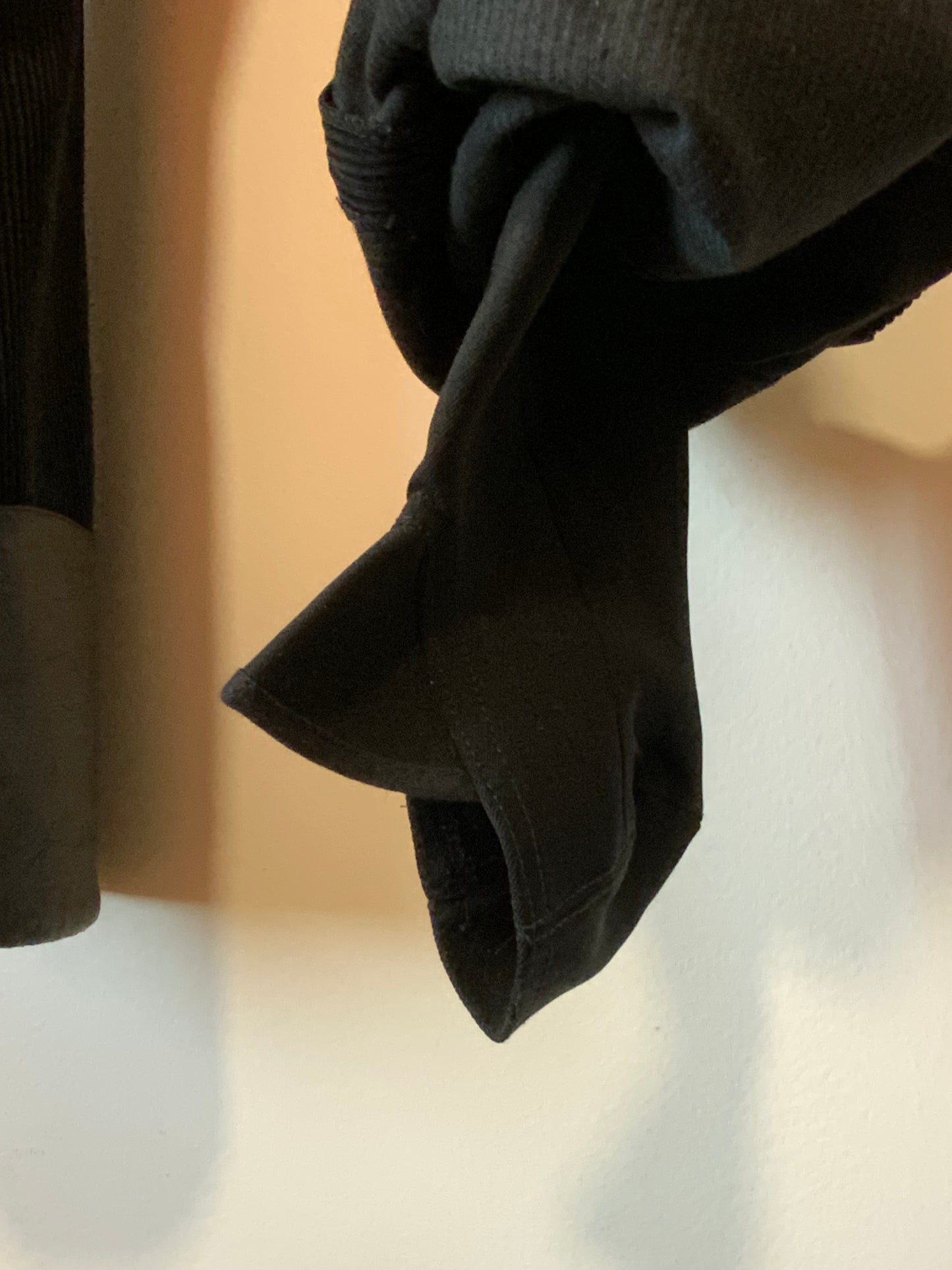 Sublime pantalon Fuseau Flare Velours côtelé et Cuir Vintage 1970 Noir