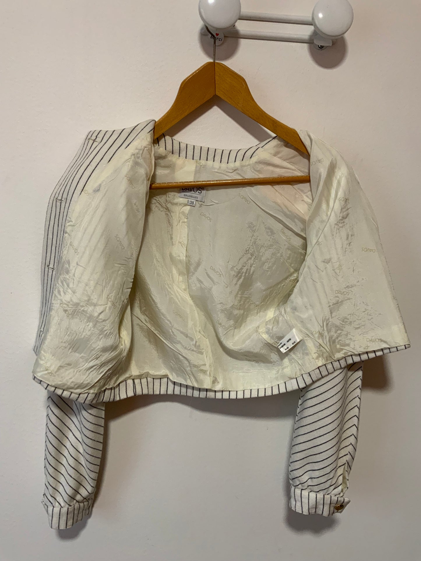 Superbe Veste courte volume à rayures 1980/90 Épaulettes