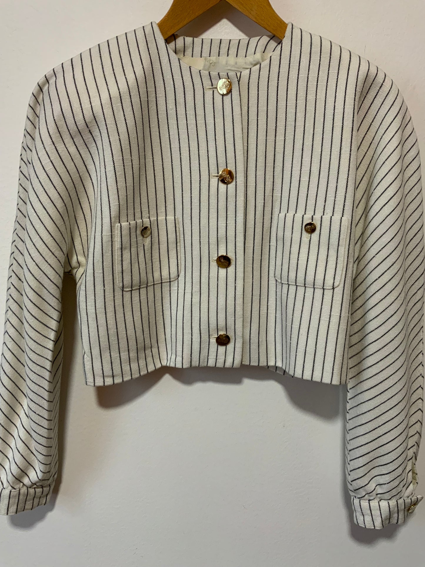 Superbe Veste courte volume à rayures 1980/90 Épaulettes