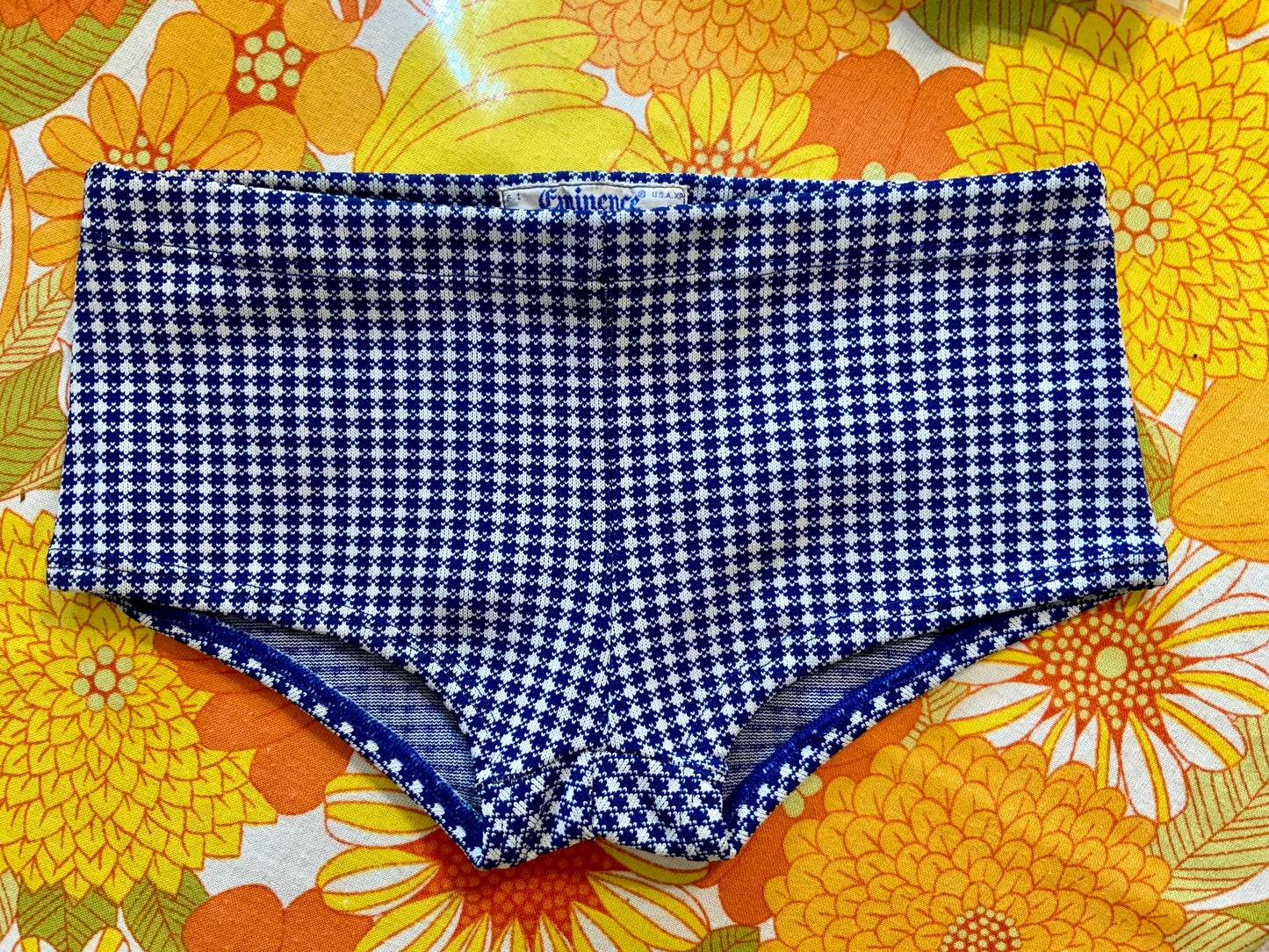 Mini Short Maillots de bain Vintage 1970 Pied de Poule France