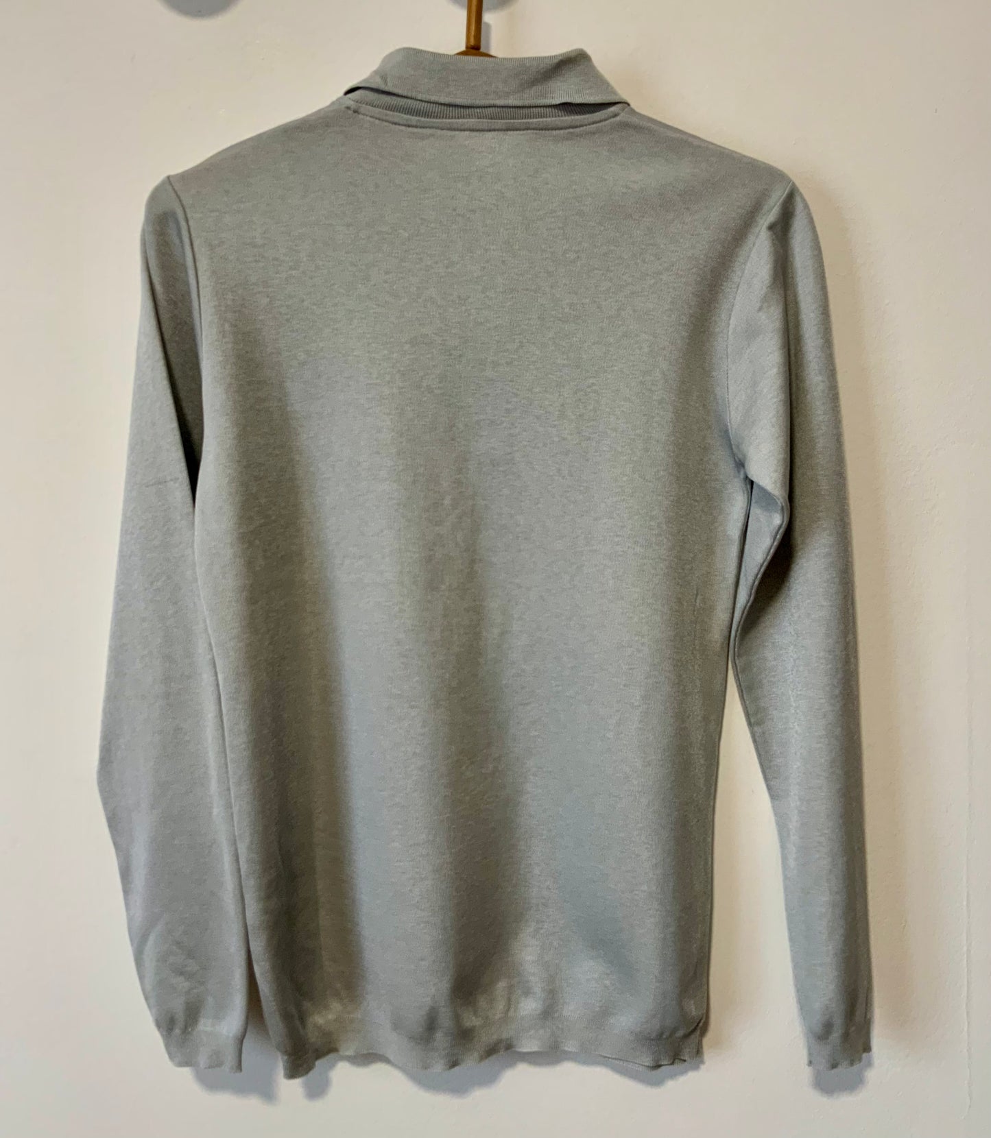 Pull col boutonné gris perle Vintage Tricot 1970 France