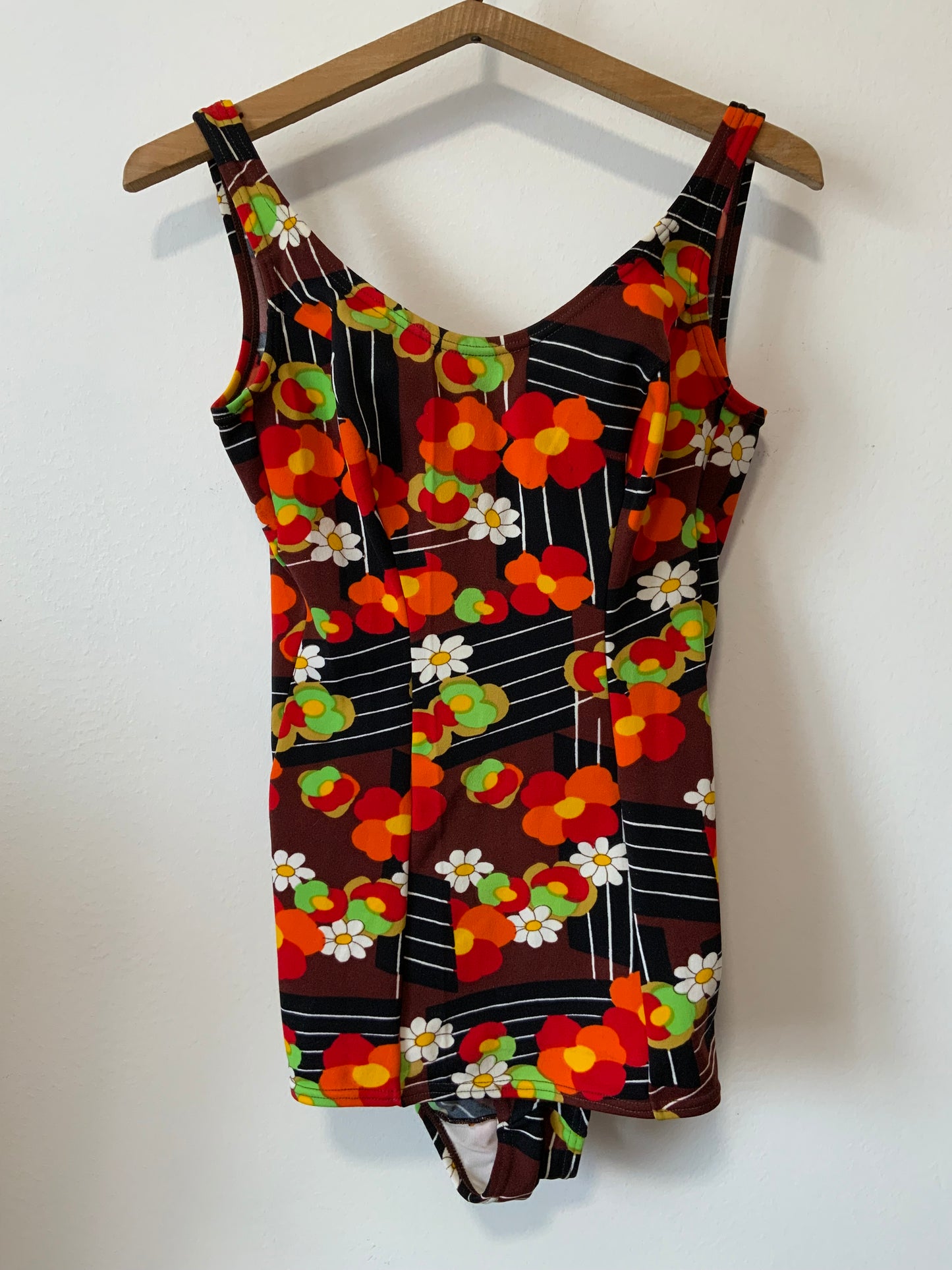 Sublime Maillot de Bain 1970 A fleurs Beauté Vintage