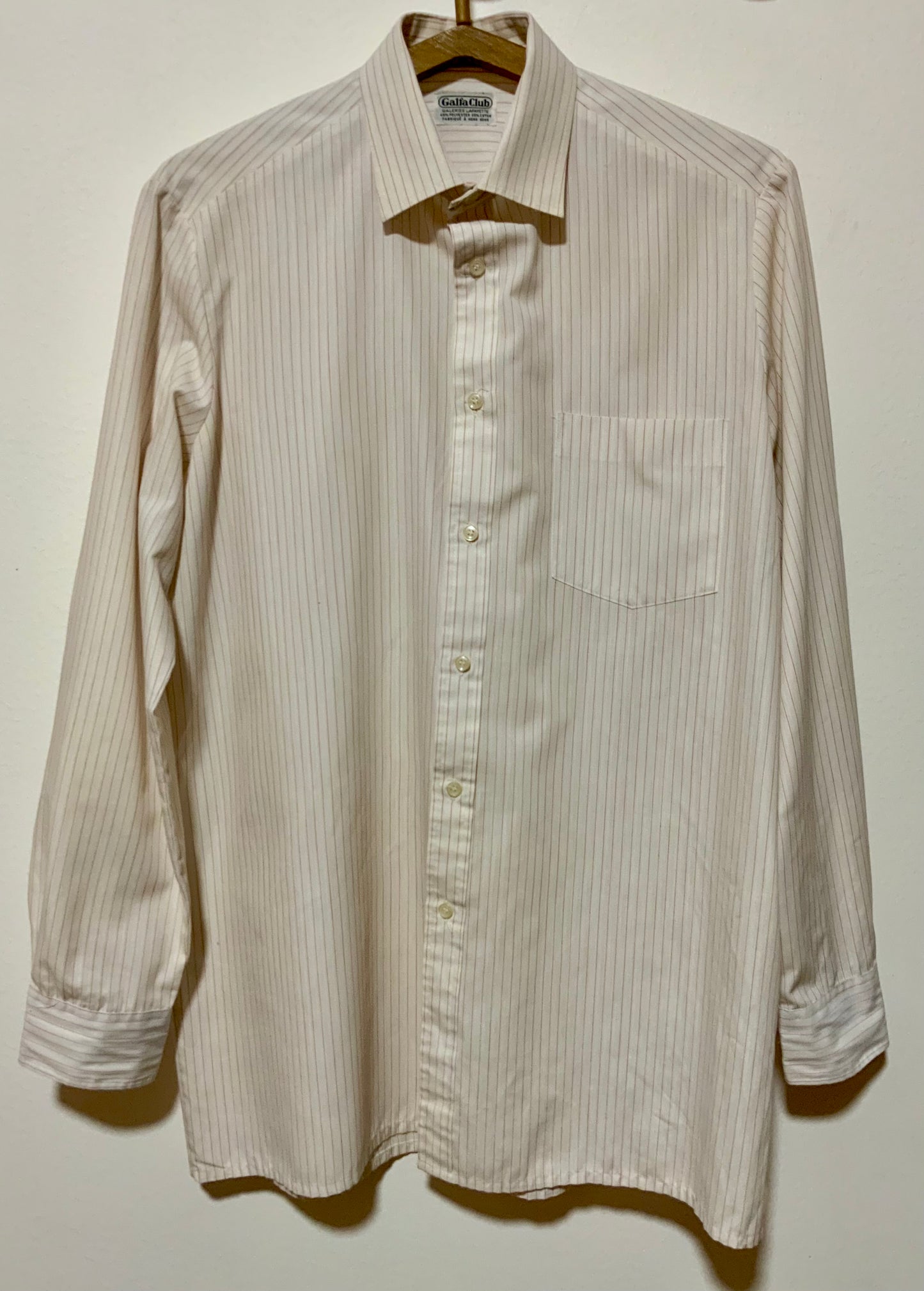 Chemise à rayures rouges Vintage 1980 France Galeries Lafayette