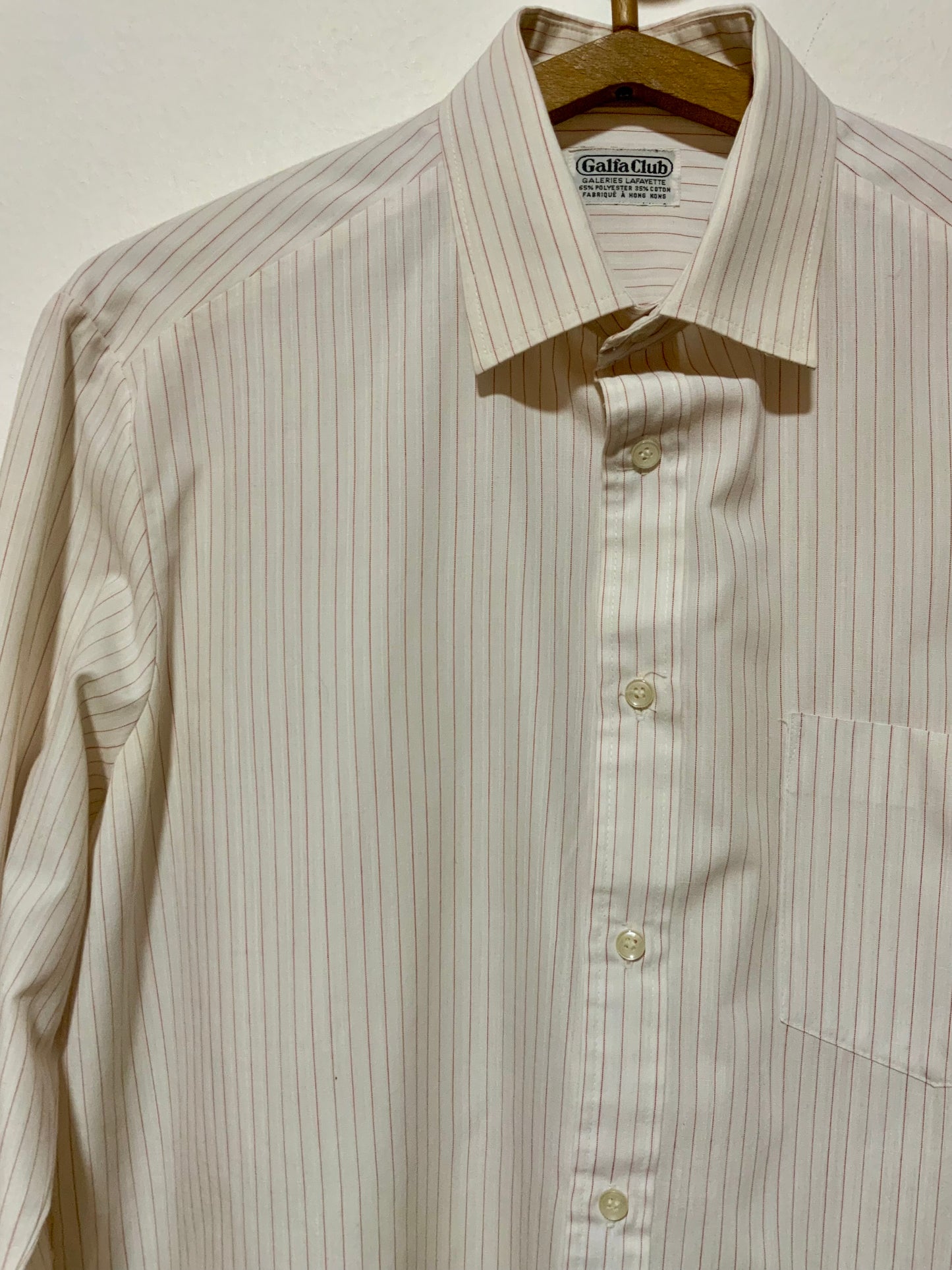 Chemise à rayures rouges Vintage 1980 France Galeries Lafayette
