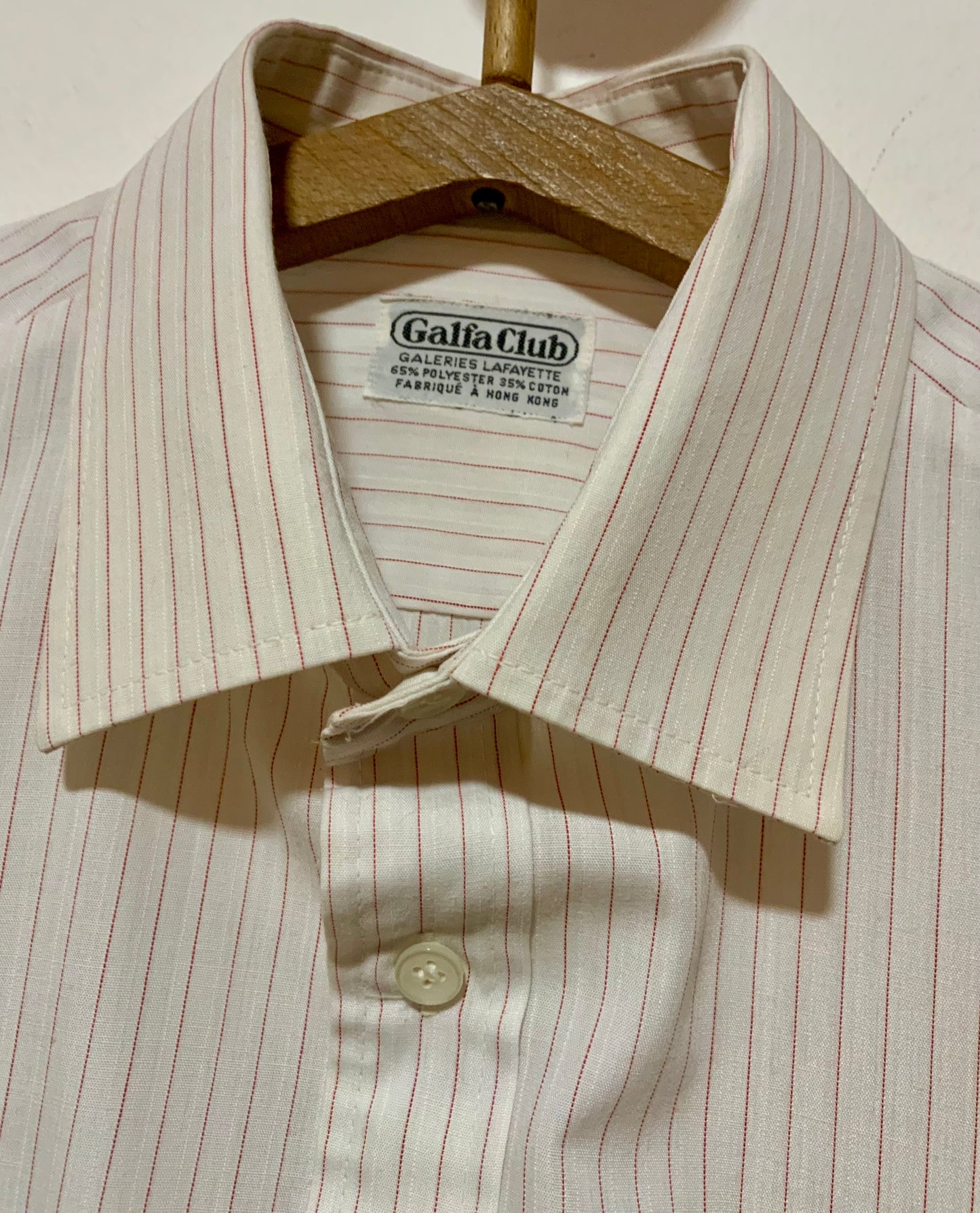 Chemise à rayures rouges Vintage 1980 France Galeries Lafayette
