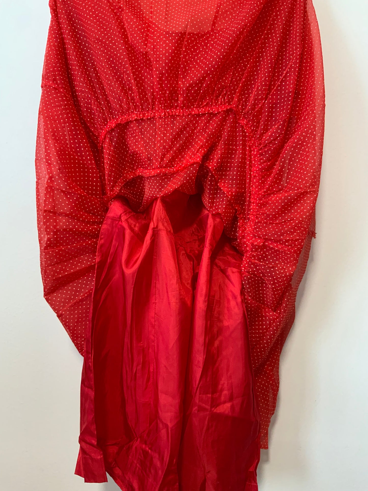 Robe à volants et Veste voile petits pois Création couture Vintage Beauté 1980