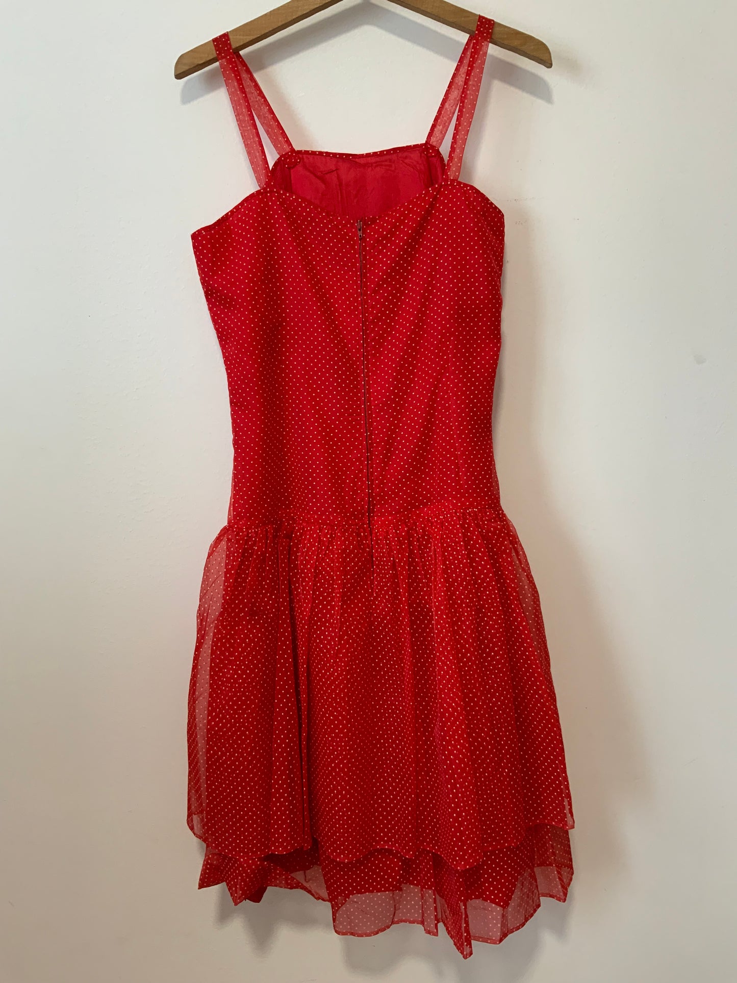 Robe à volants et Veste voile petits pois Création couture Vintage Beauté 1980