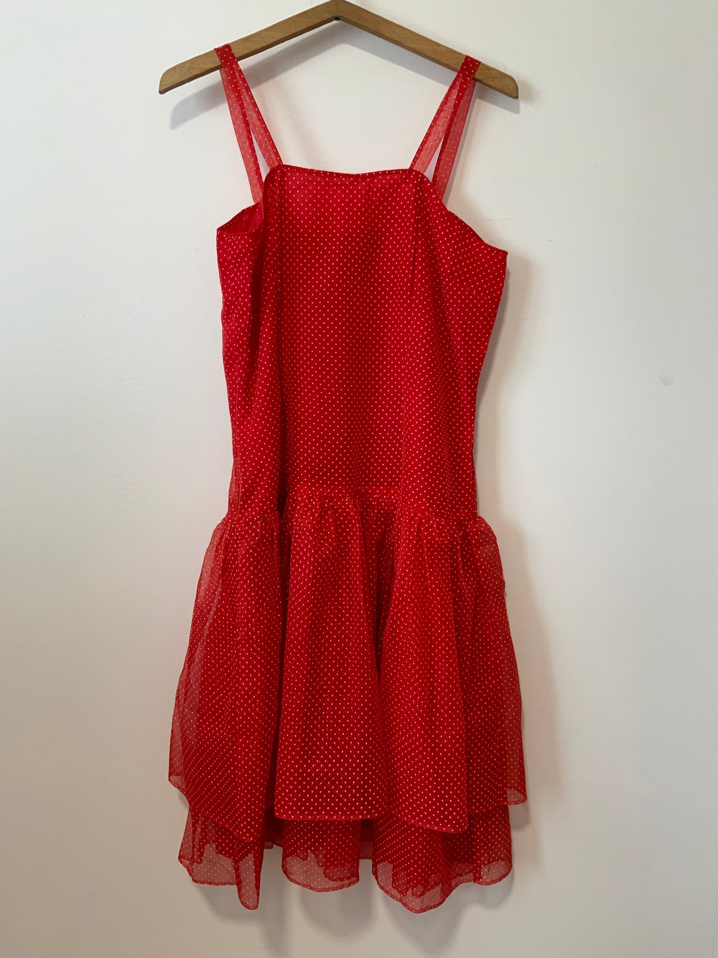 Robe à volants et Veste voile petits pois Création couture Vintage Beauté 1980