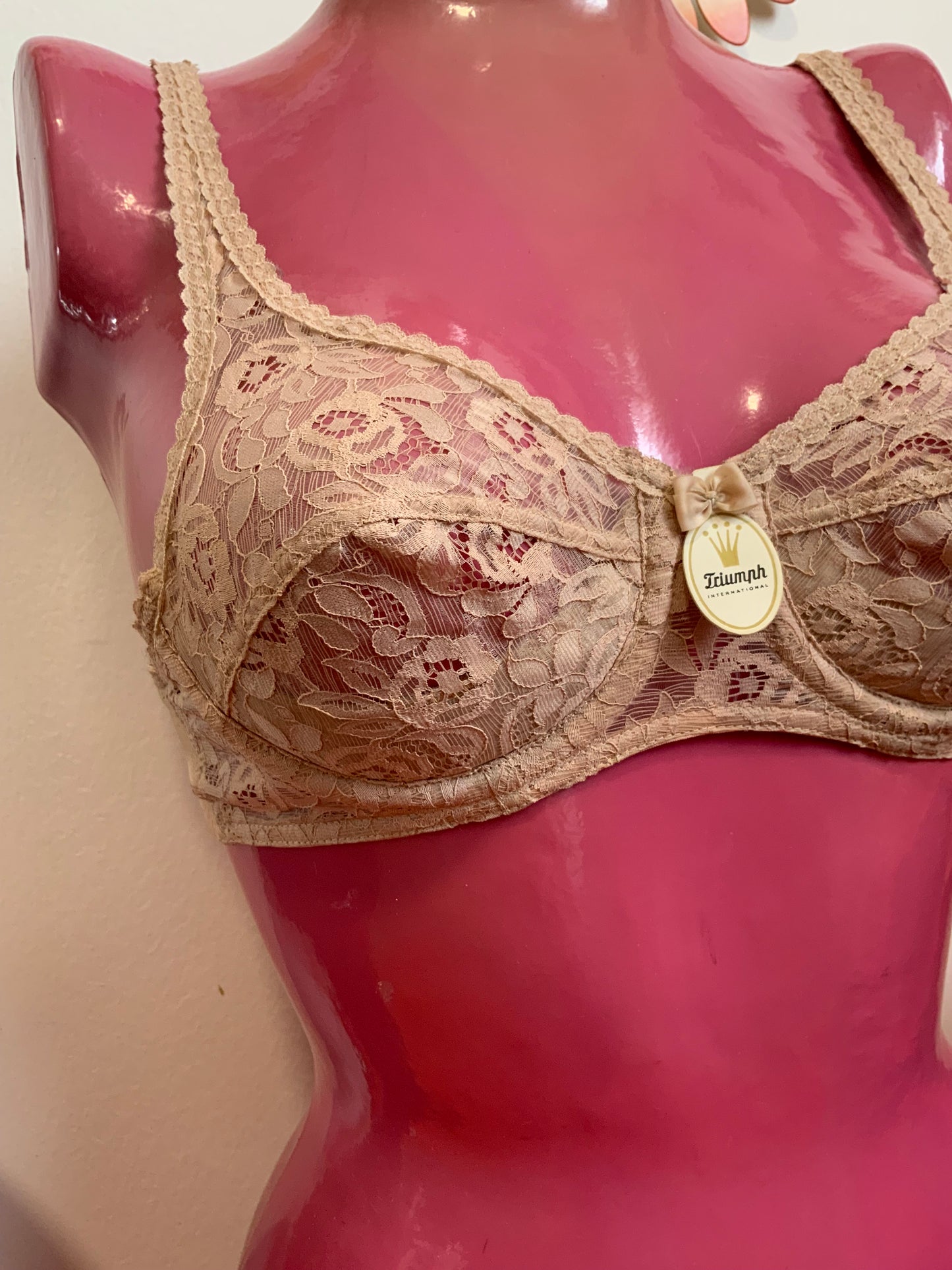 Soutien Gorge Triumph Vintage 1970 Dentelle Fleurs France