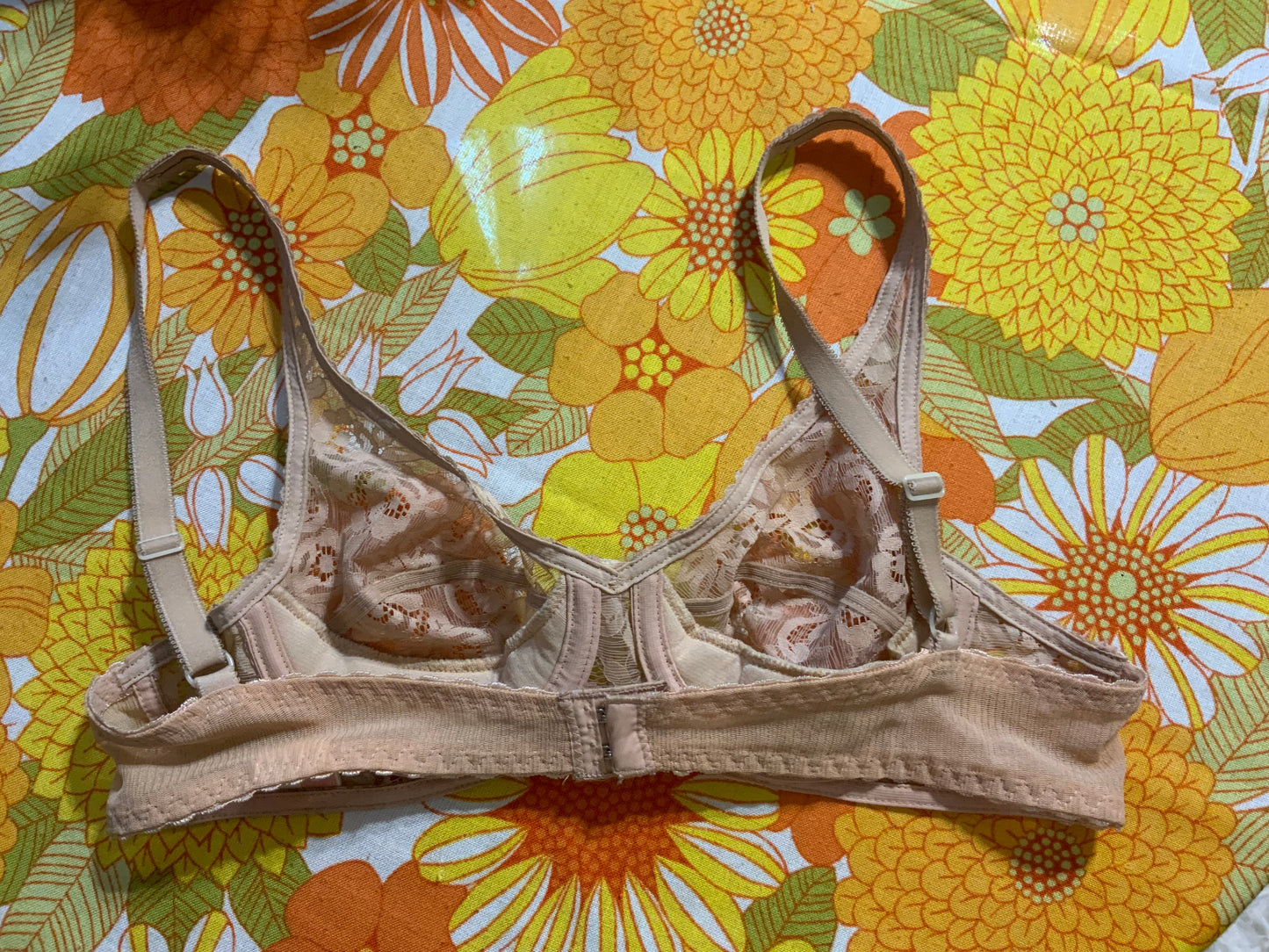 Soutien Gorge Triumph Vintage 1970 Dentelle Fleurs France