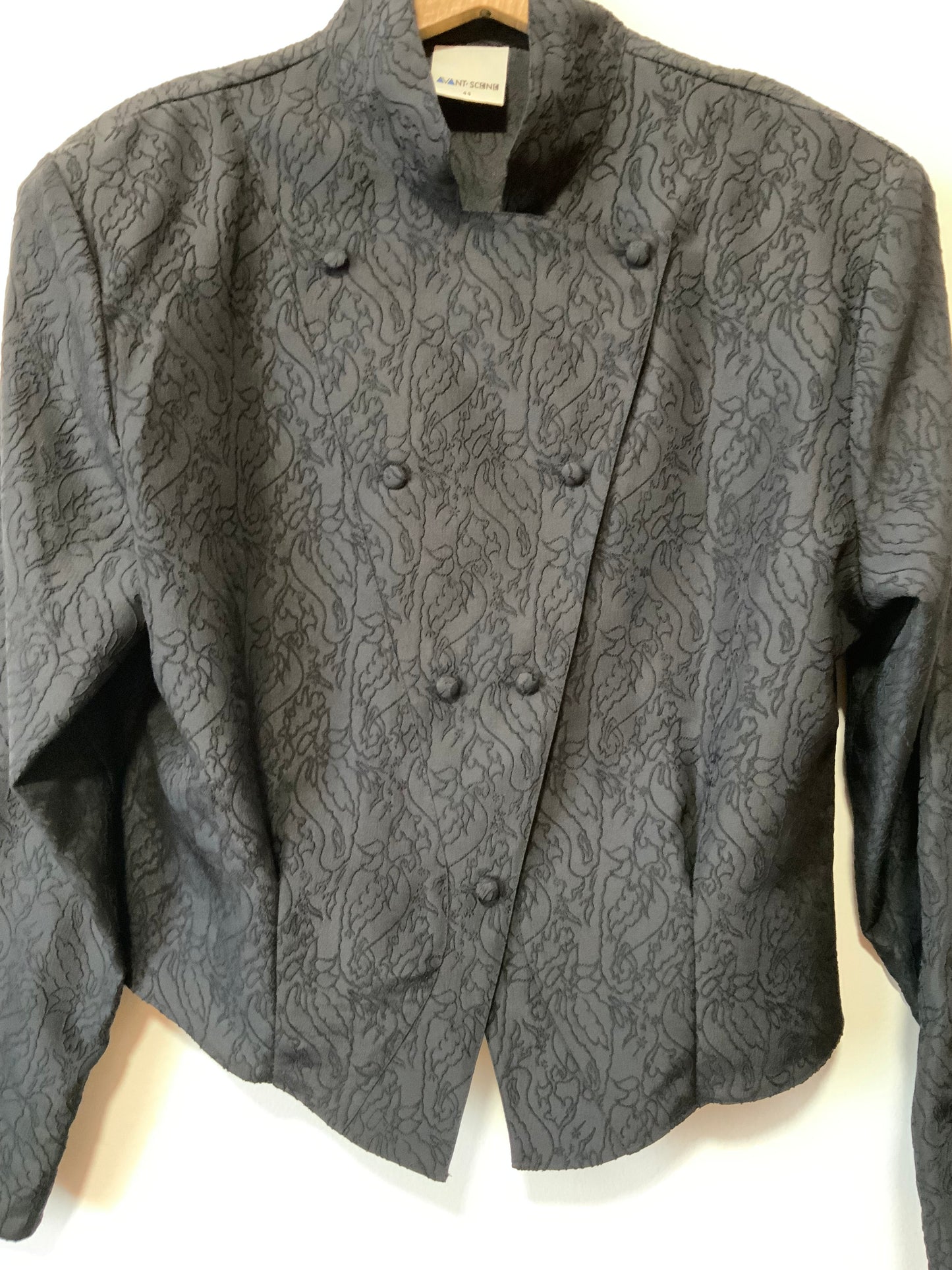 Incroyable Chemisier Noir Double Boutonnage France Vintage 1980