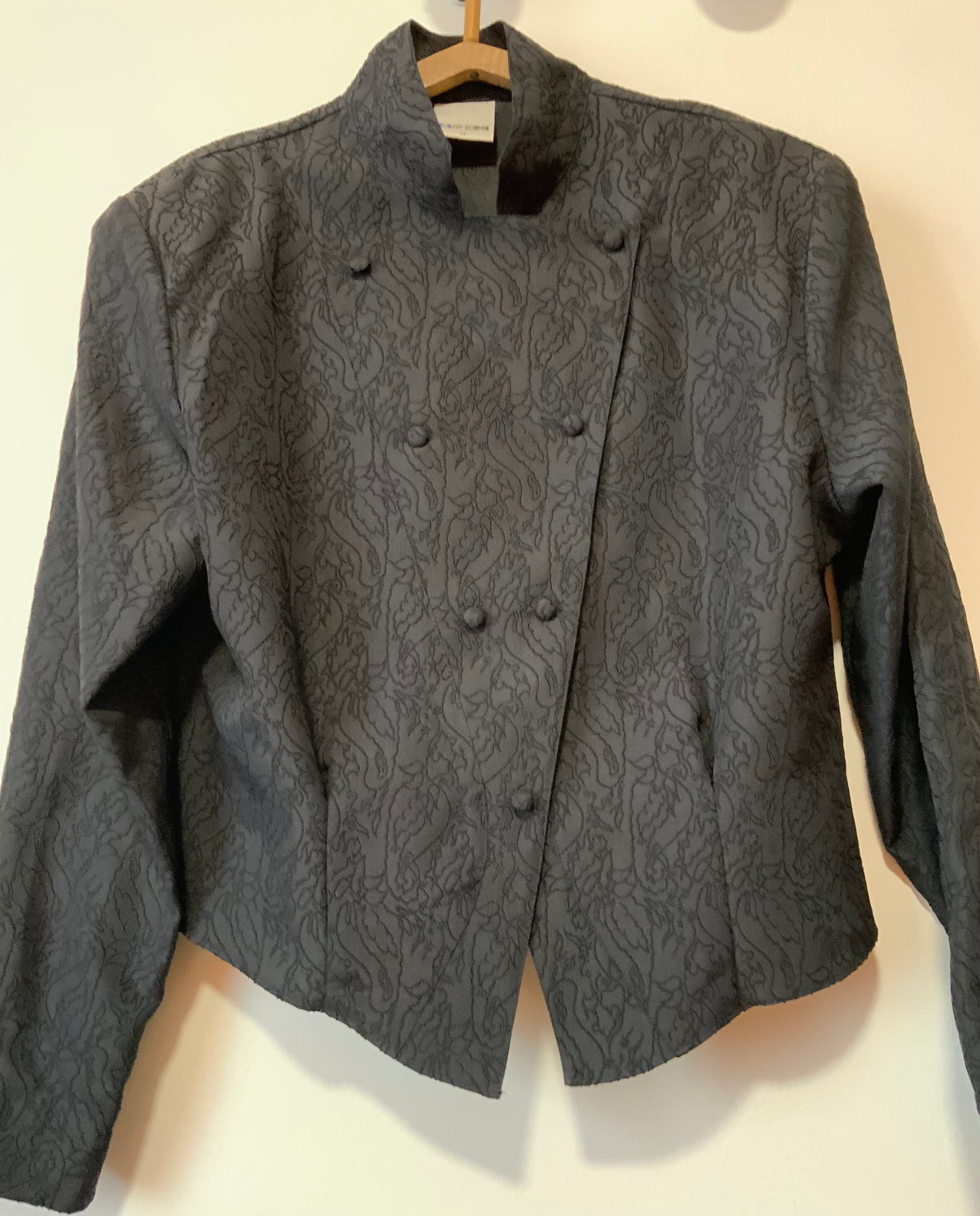 Incroyable Chemisier Noir Double Boutonnage France Vintage 1980