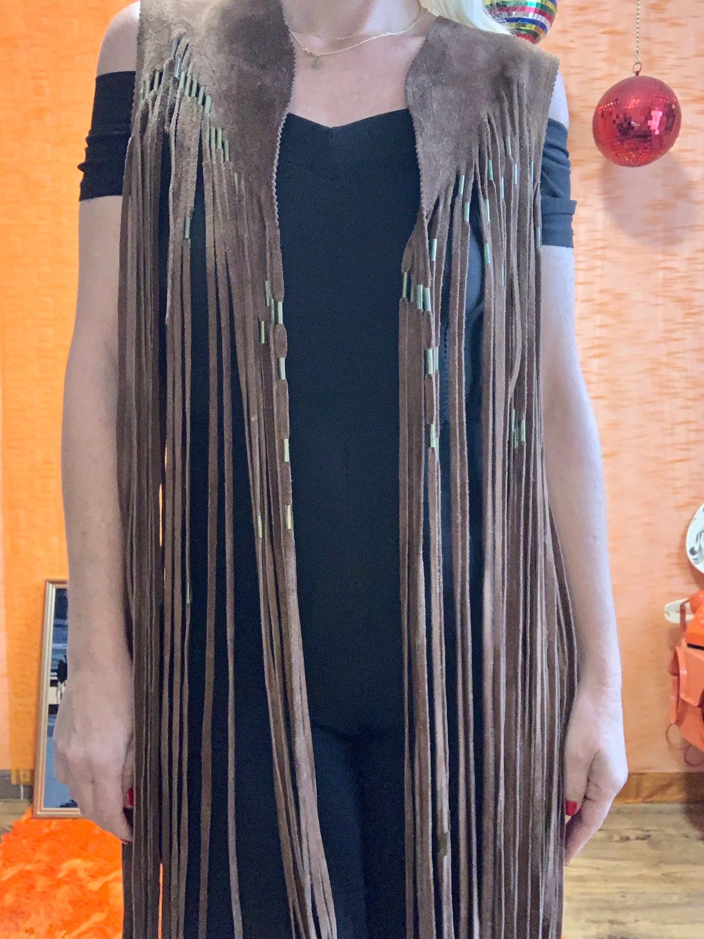 RESERVE Superbe Gilet Daim à franges Iconique Vintage