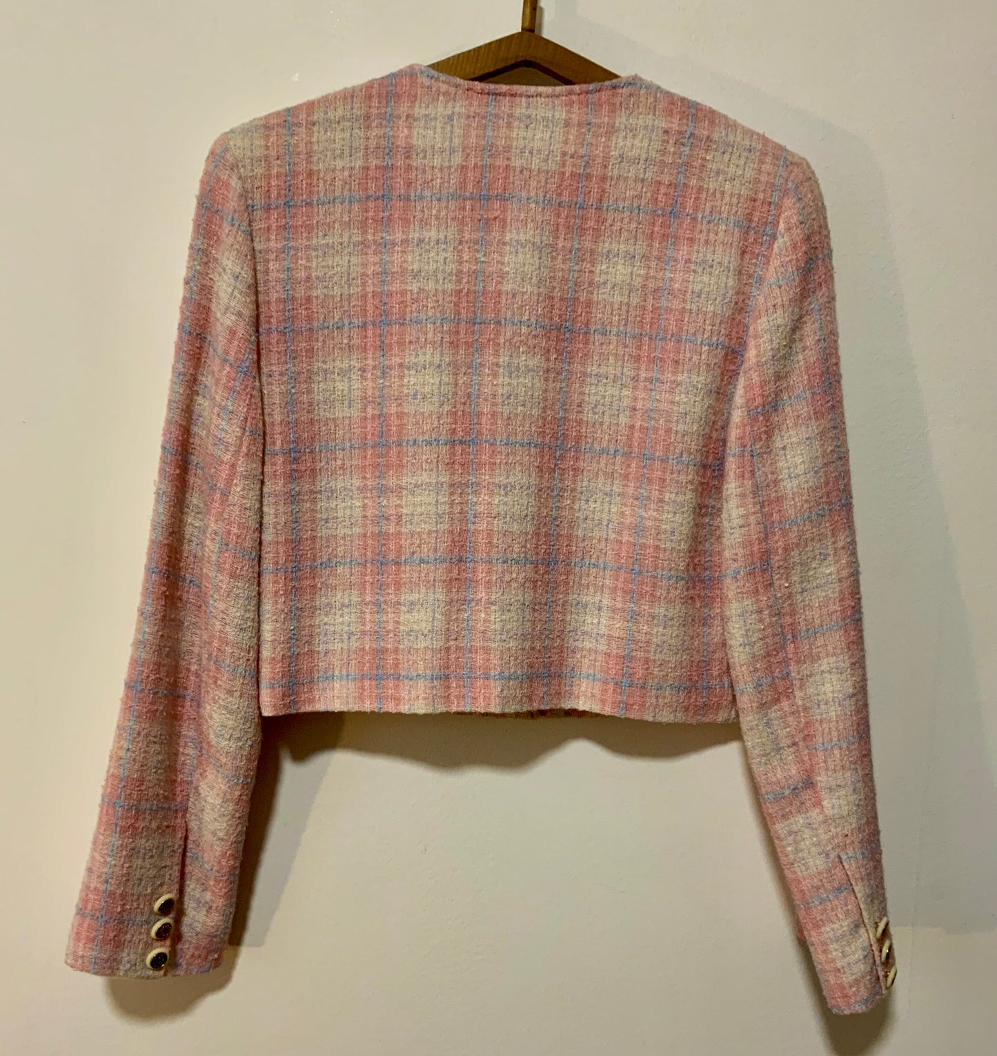 Ensemble carreaux Robe et Veste courte Vintage Chic 1990 France