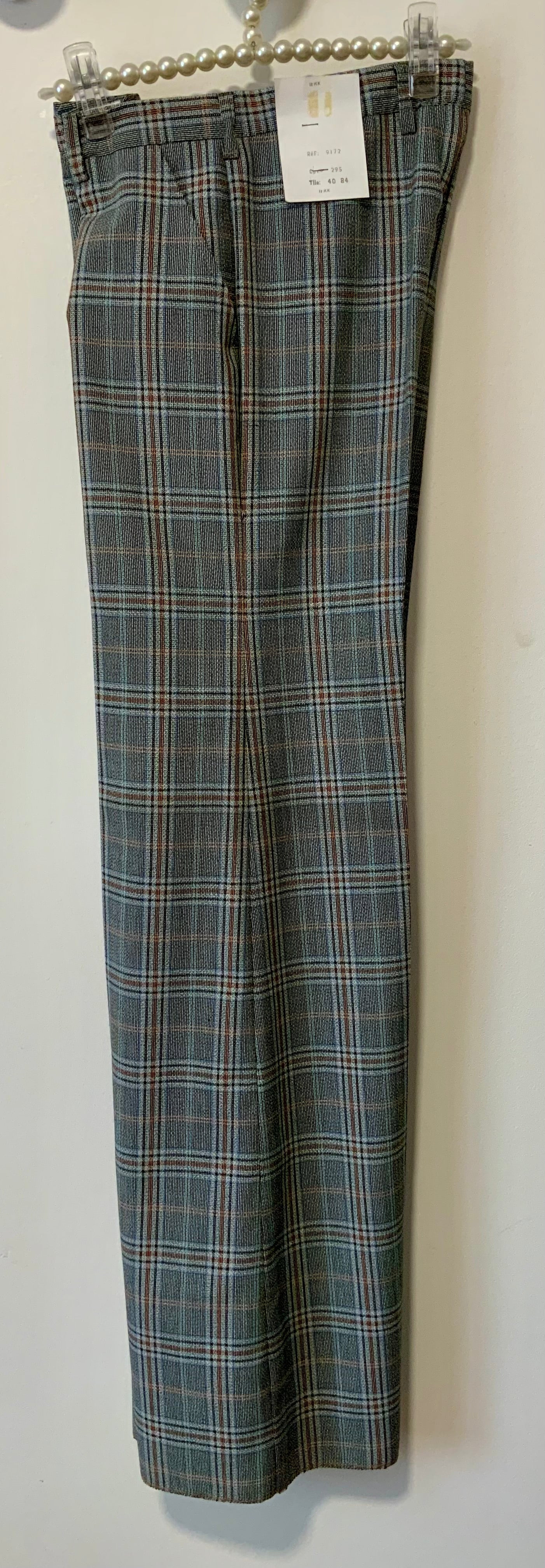Superbe Pattes d’Éléphant Large Carreaux Deadstock Vintage 1970
