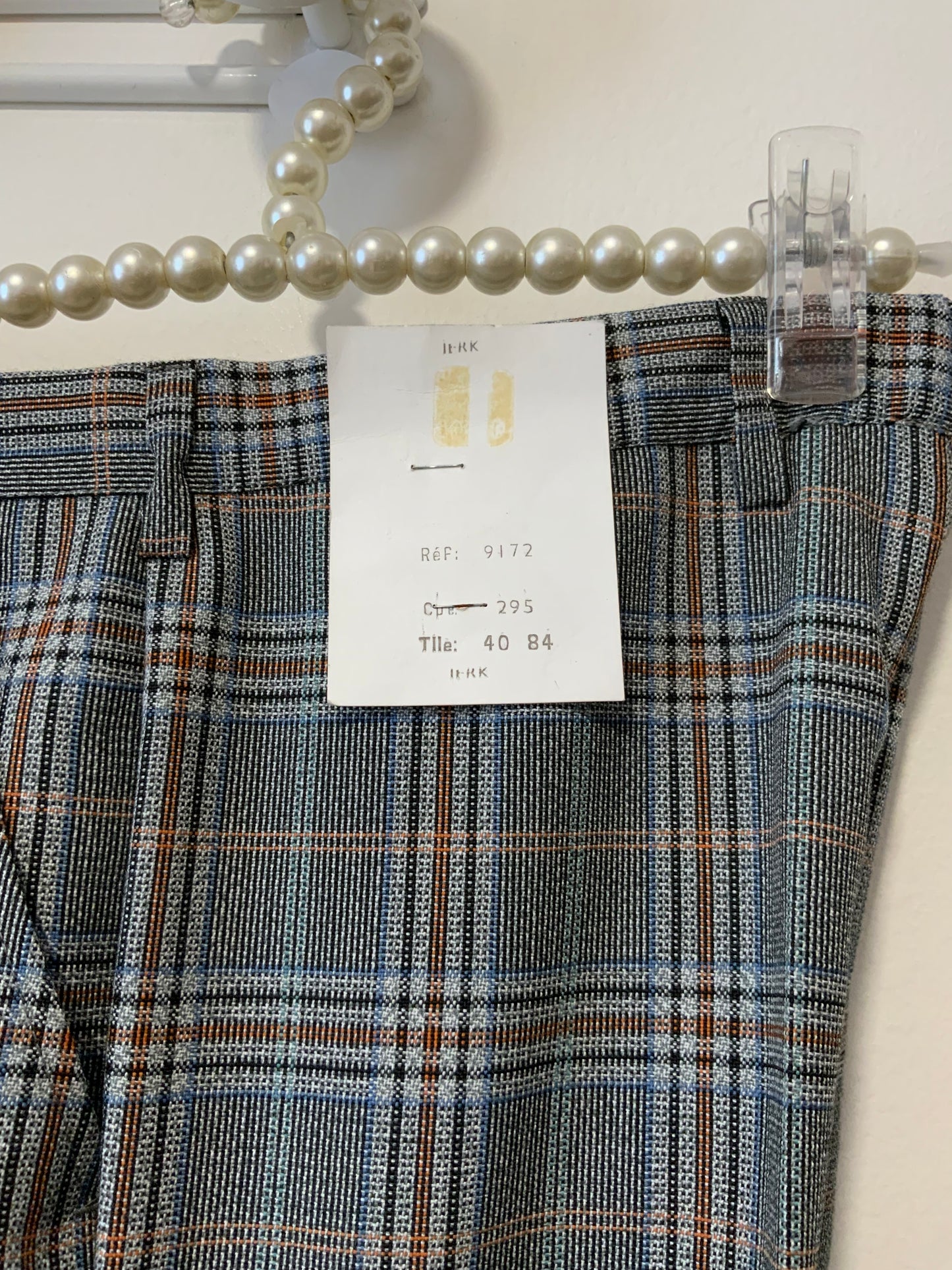 Superbe Pattes d’Éléphant Large Carreaux Deadstock Vintage 1970