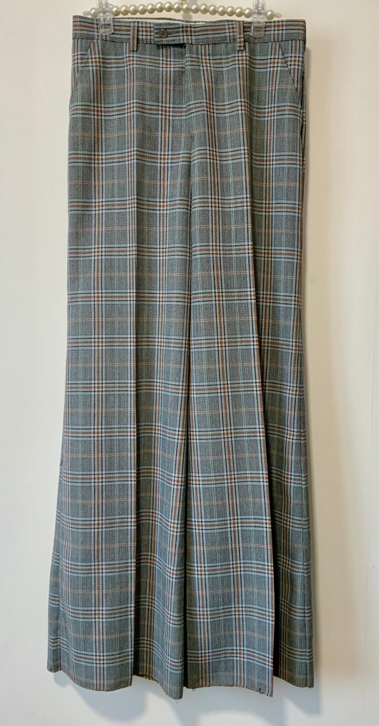 Superbe Pattes d’Éléphant Large Carreaux Deadstock Vintage 1970