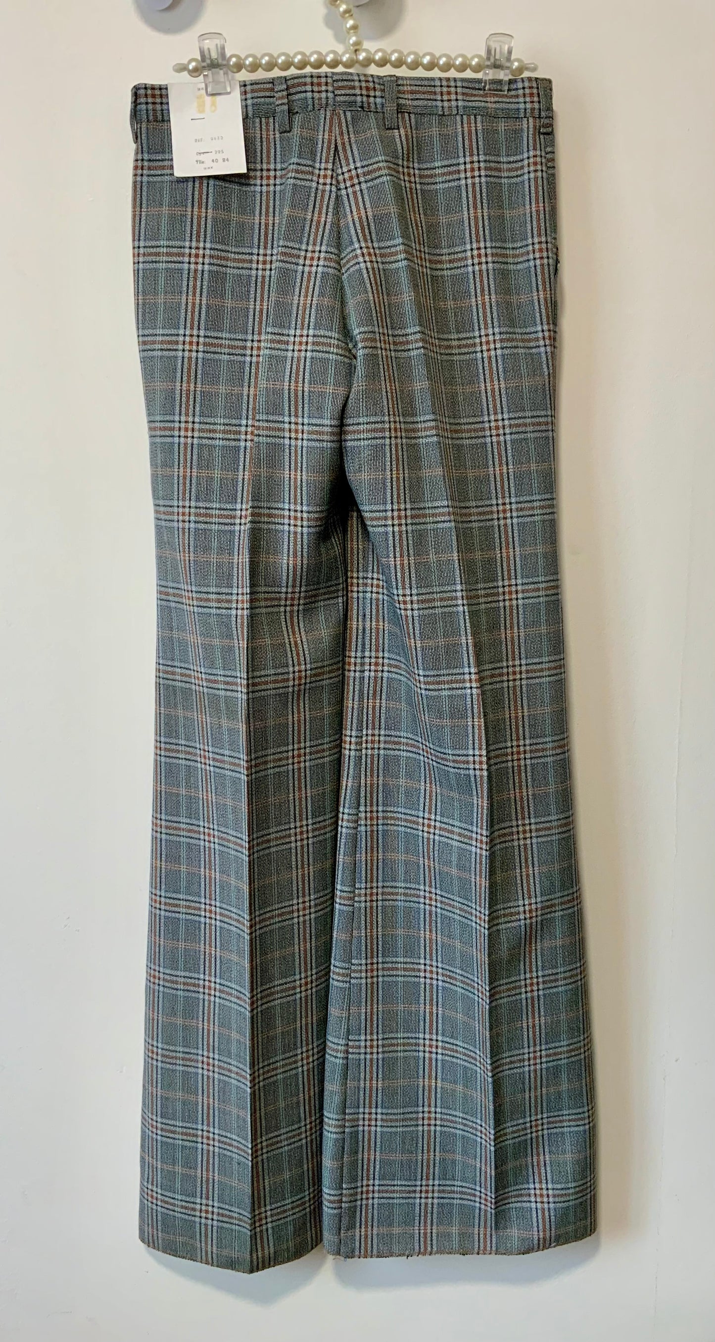 Superbe Pattes d’Éléphant Large Carreaux Deadstock Vintage 1970