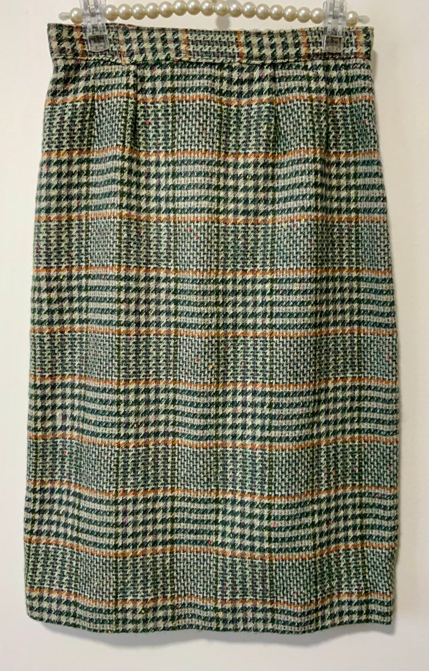 Jupe droite à carreaux Laine Vintage 1960/70