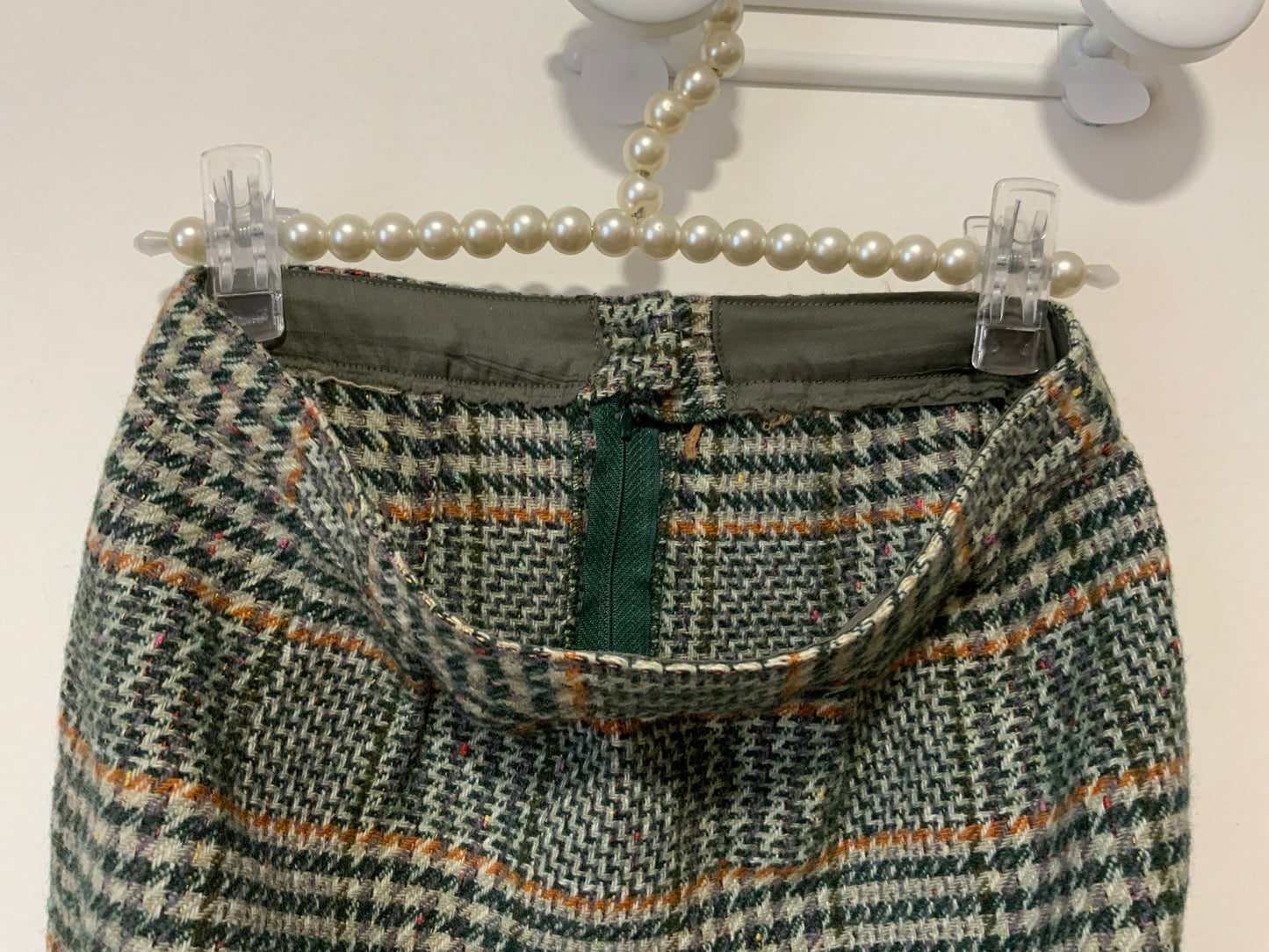 Jupe droite à carreaux Laine Vintage 1960/70